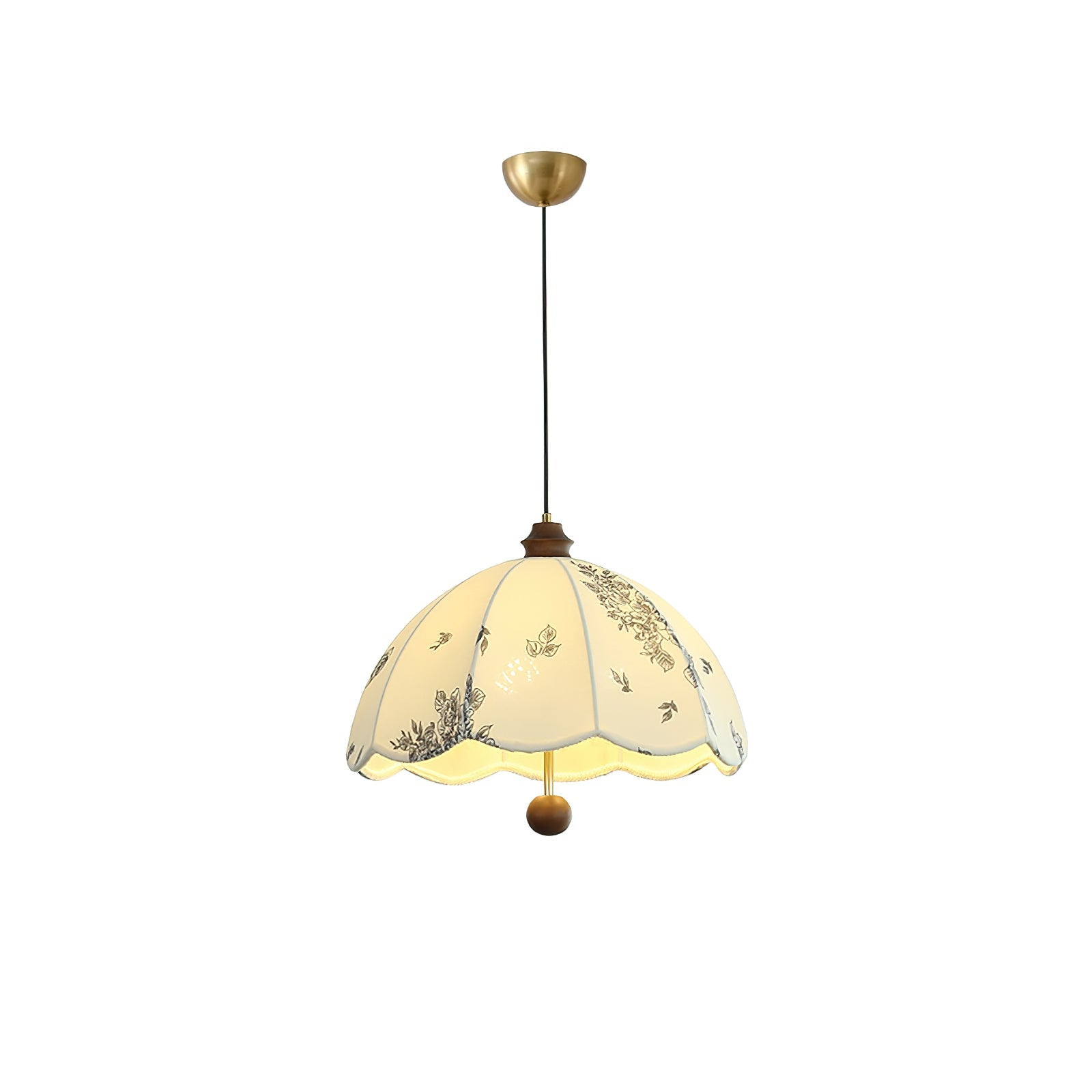 Vevenir Pétale Chuchotement Bois Tissu Pendentif Lampe