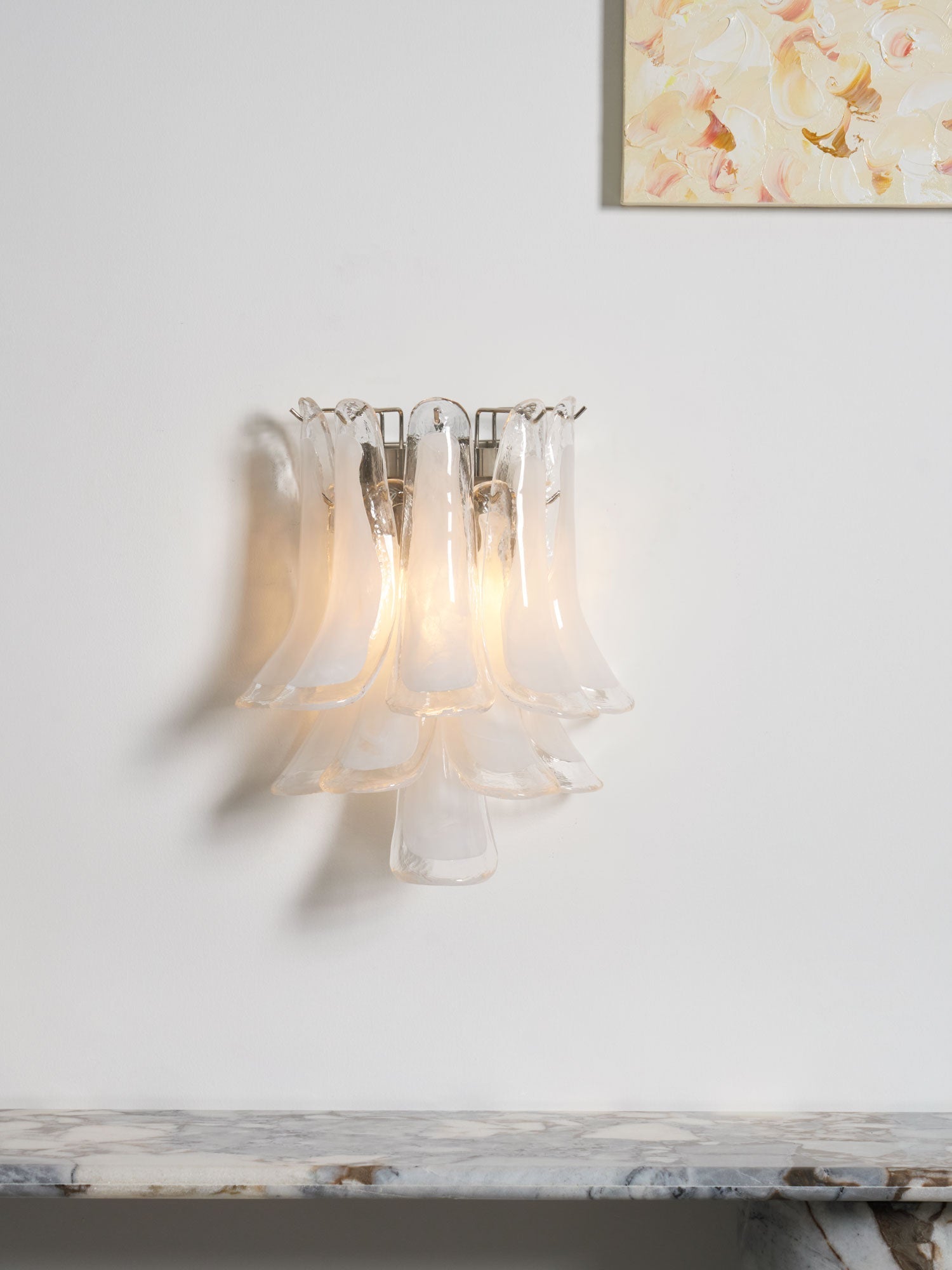 Aurora Luminaire Mural Pétale Forme Verre Vintage Artistique