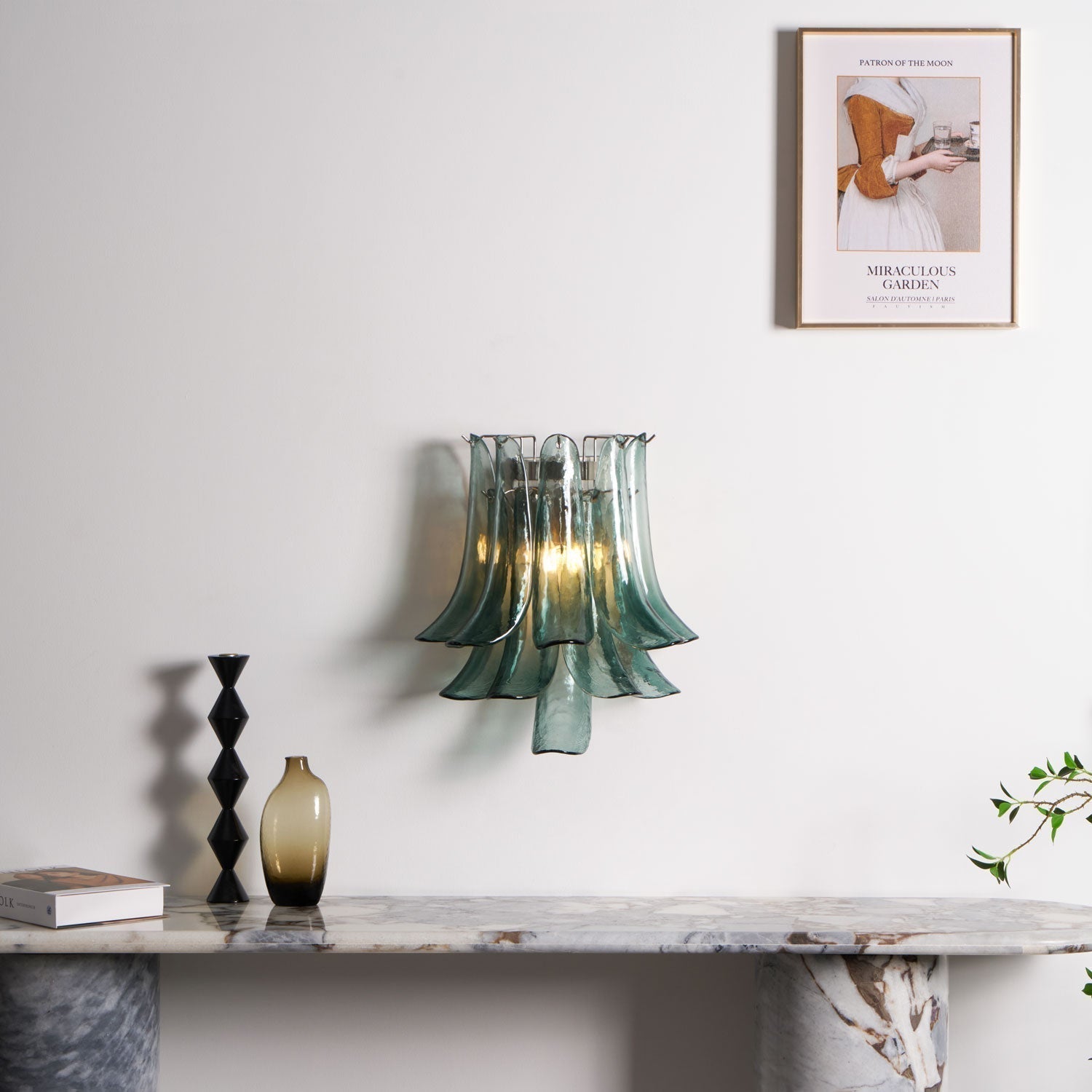 Aurora Luminaire Mural Pétale Forme Verre Vintage Artistique