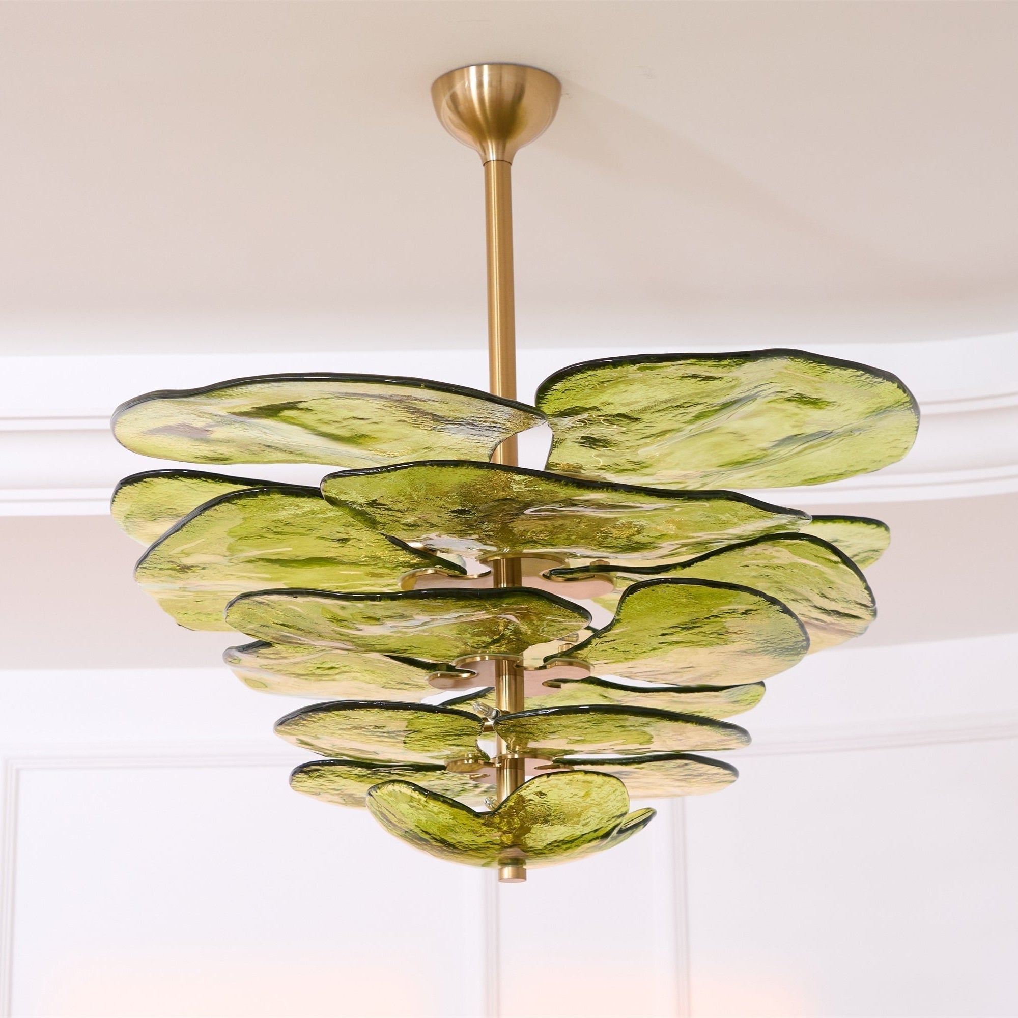 Aurora Lustre Pétale en Verre Murano Doré Luxe