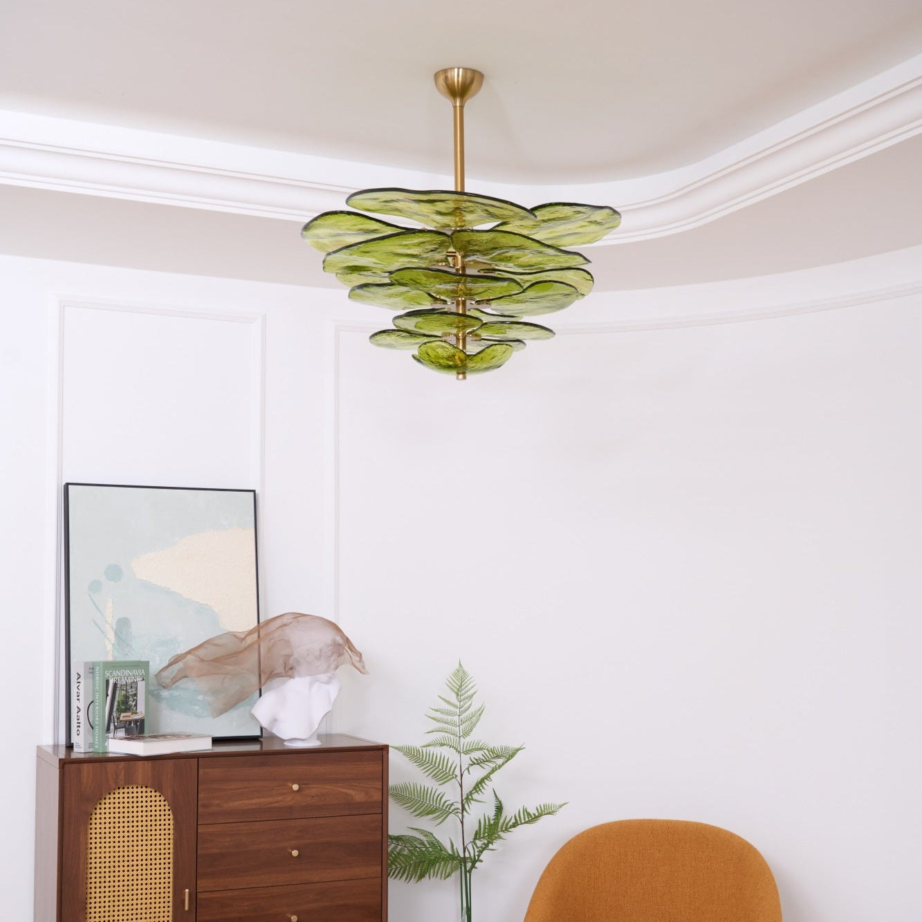 Aurora Lustre Pétale en Verre Murano Doré Luxe