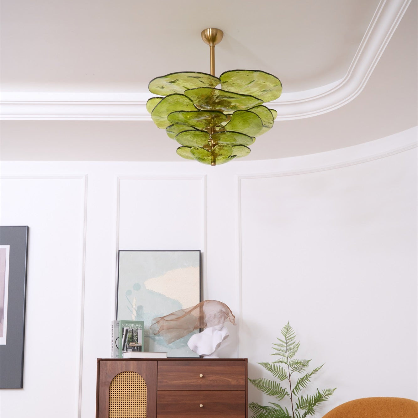 Aurora Lustre Pétale en Verre Murano Doré Luxe