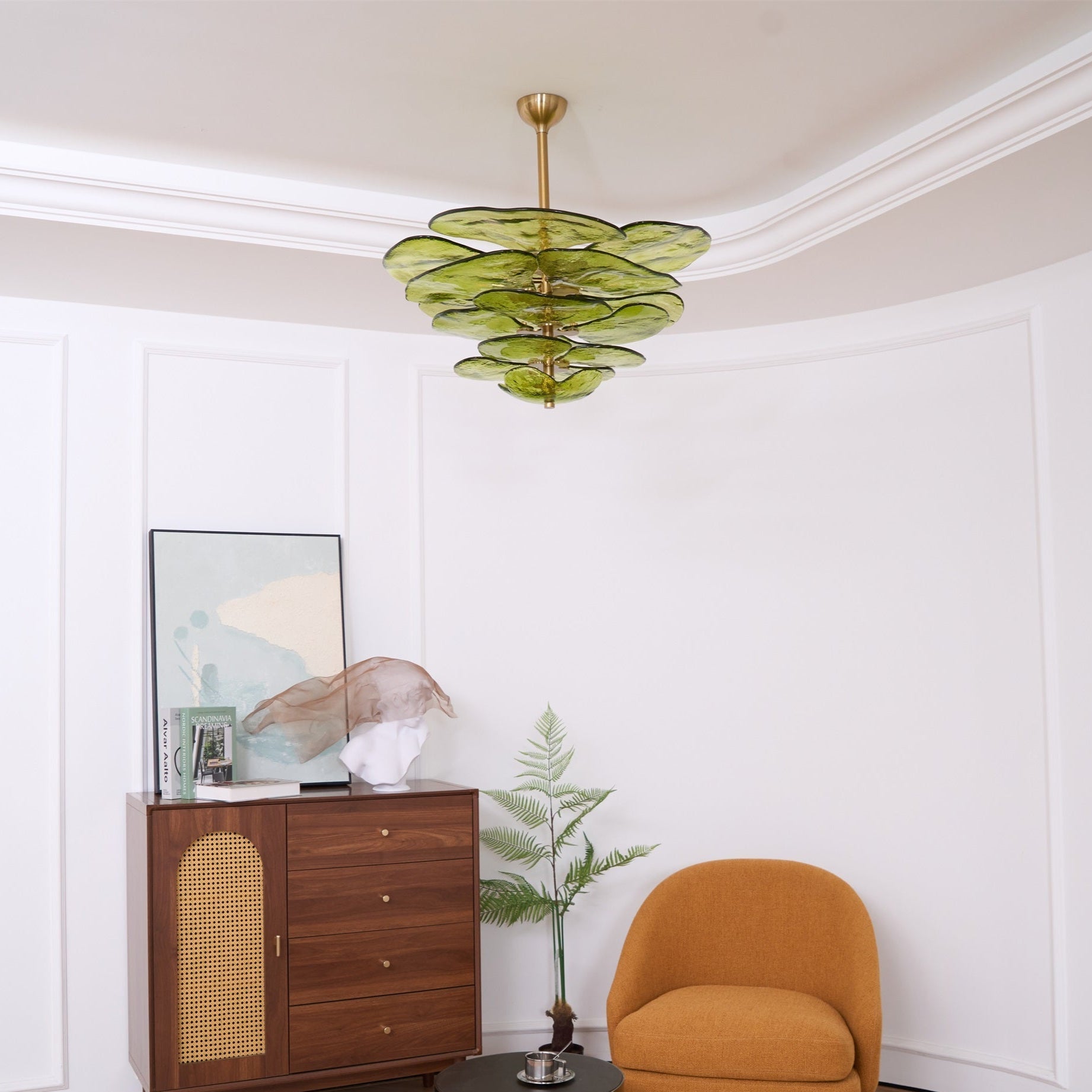 Aurora Lustre Pétale en Verre Murano Doré Luxe