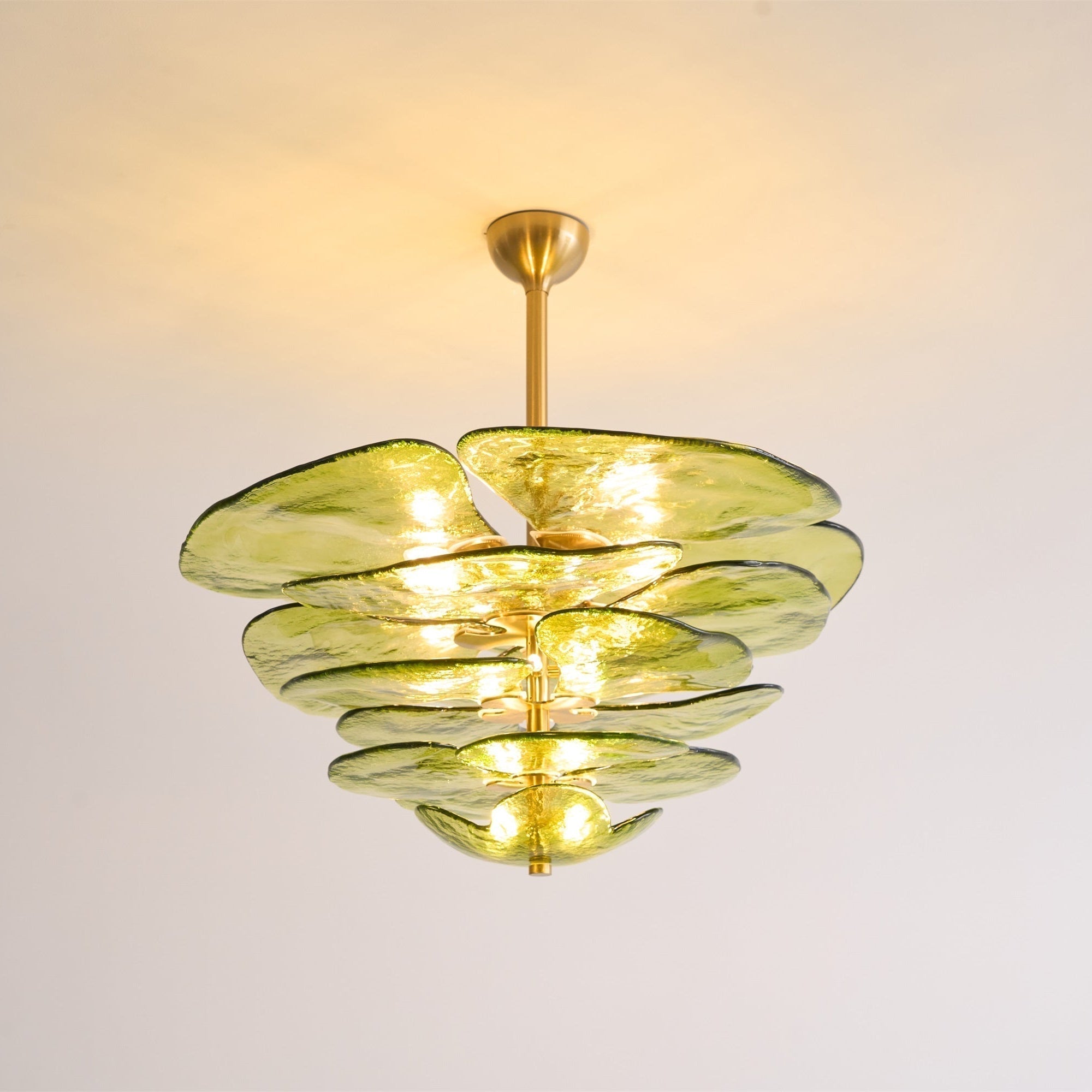 Aurora Lustre Pétale en Verre Murano Doré Luxe