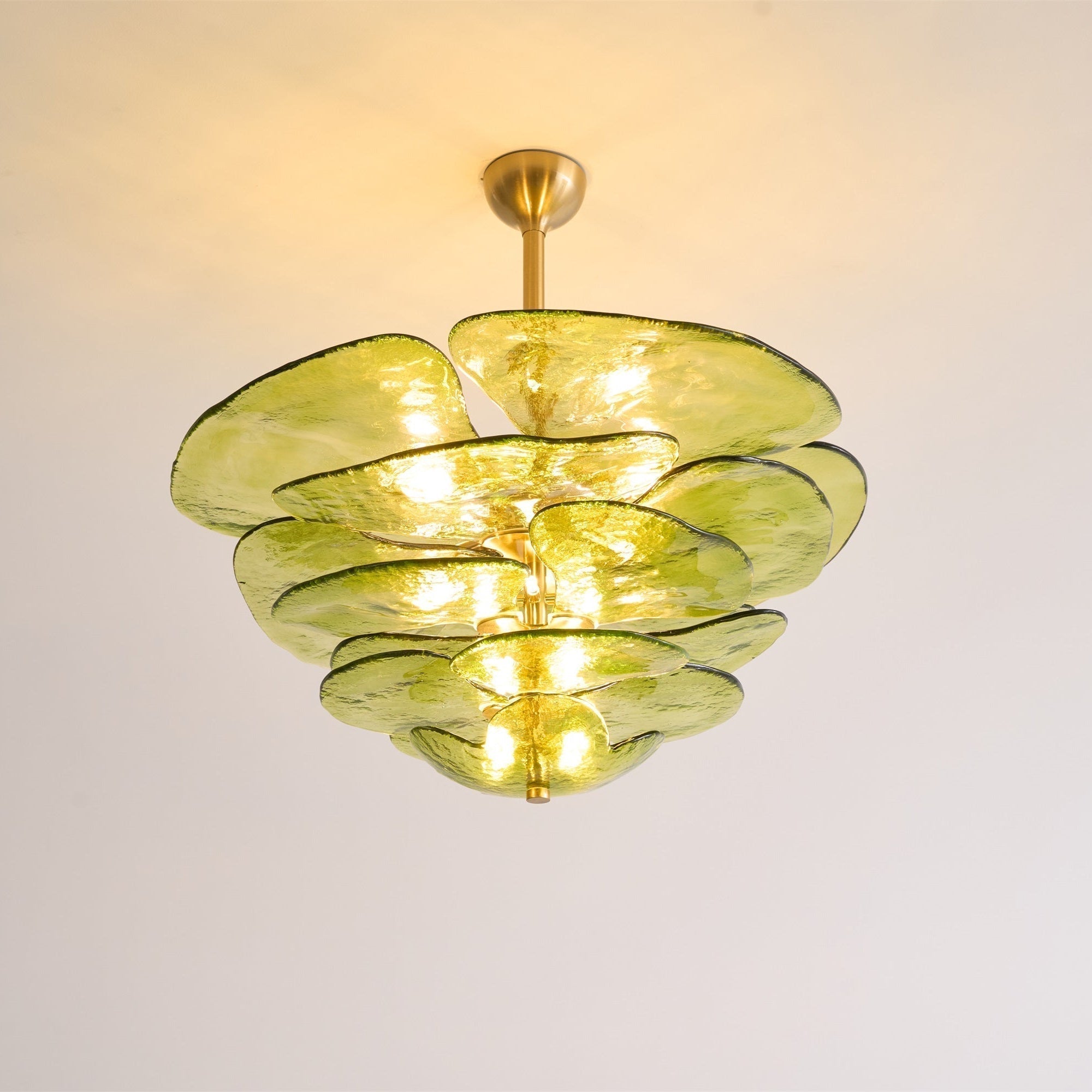 Aurora Lustre Pétale en Verre Murano Doré Luxe