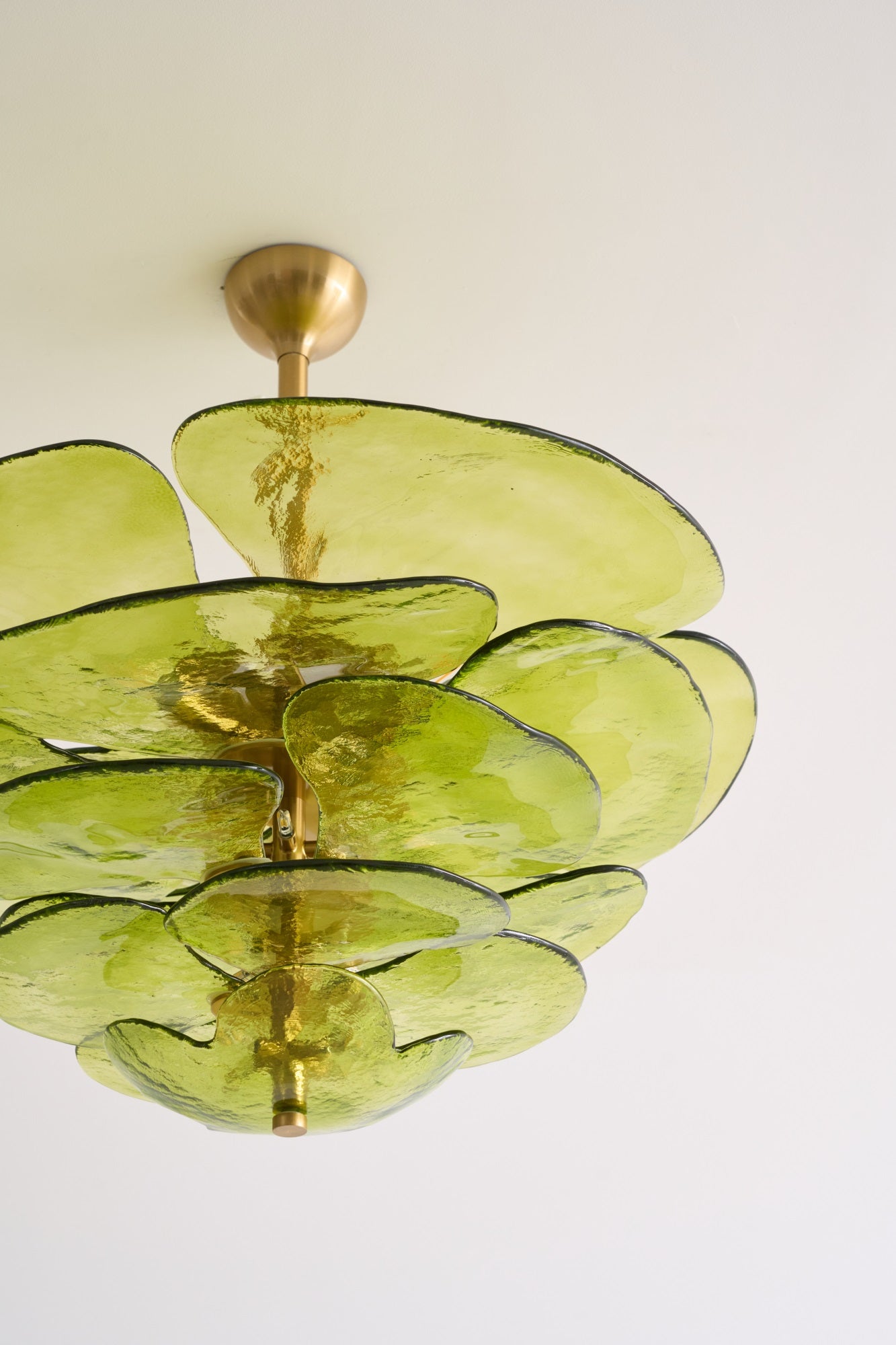 Aurora Lustre Pétale en Verre Murano Doré Luxe