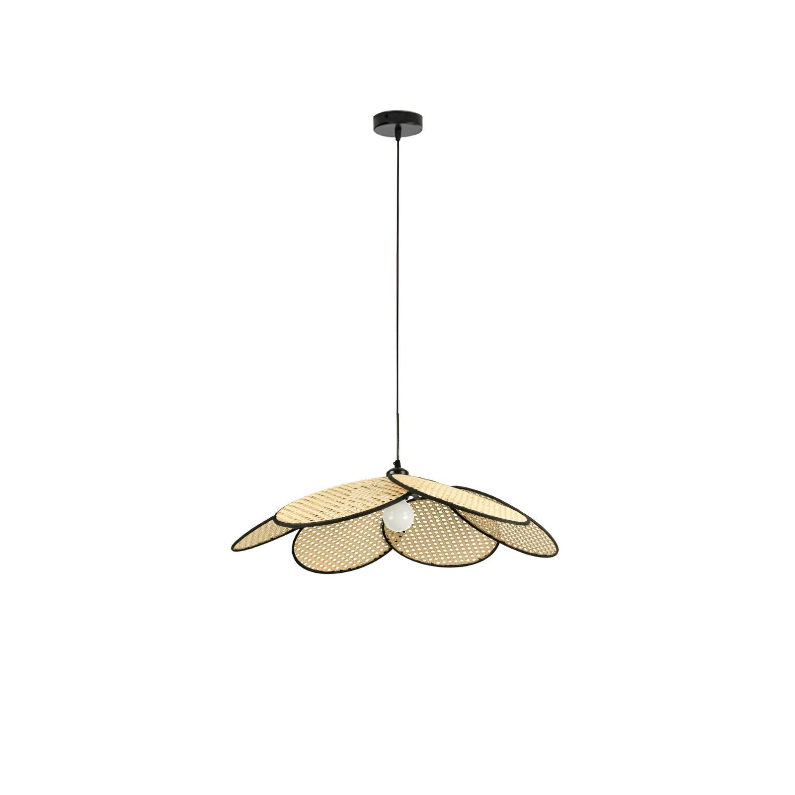 Vemarora Premium Élégance Pétales Rotin Tissu Pendentif Lampe