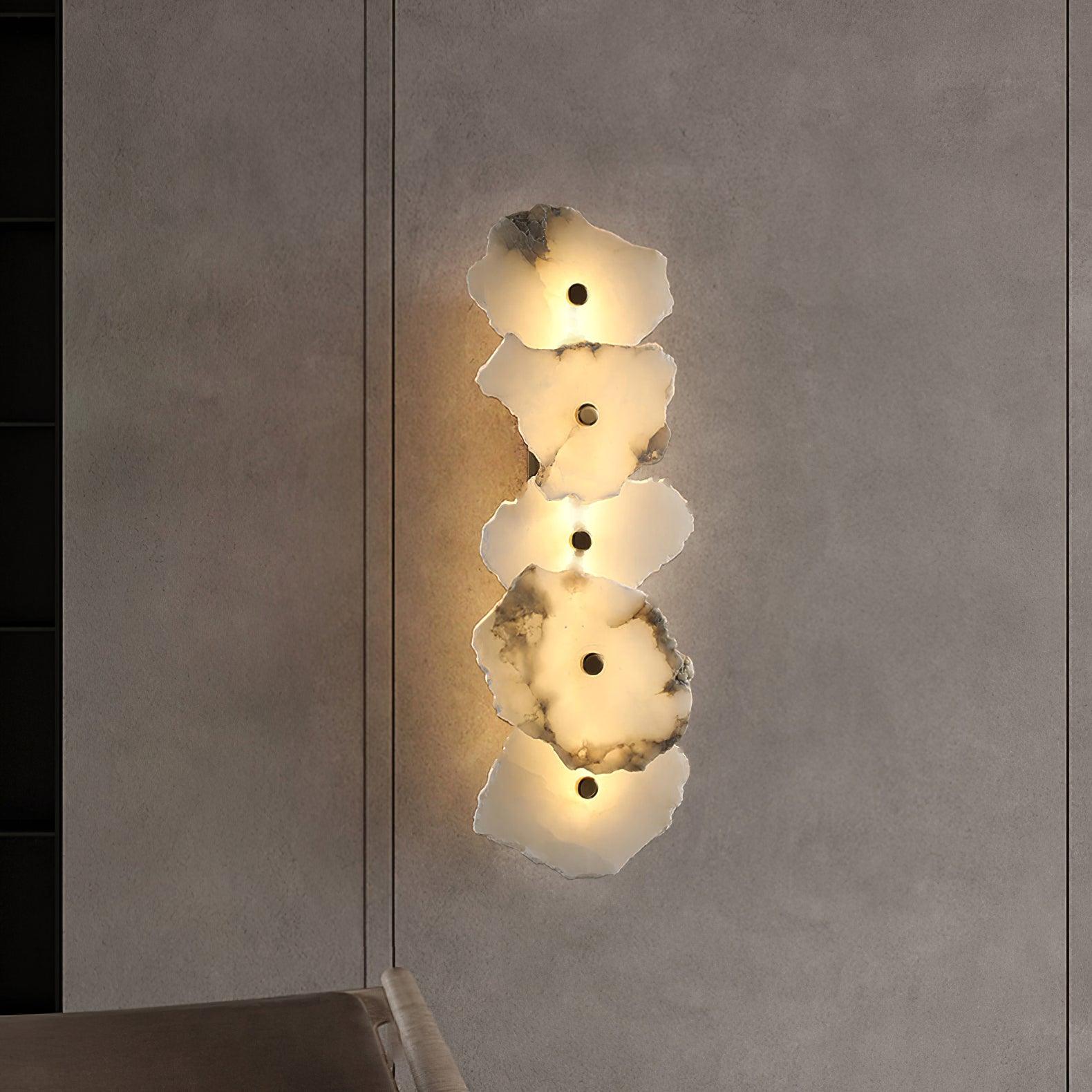 Alaeila Applique Murale en Albâtre avec Rameau Floral