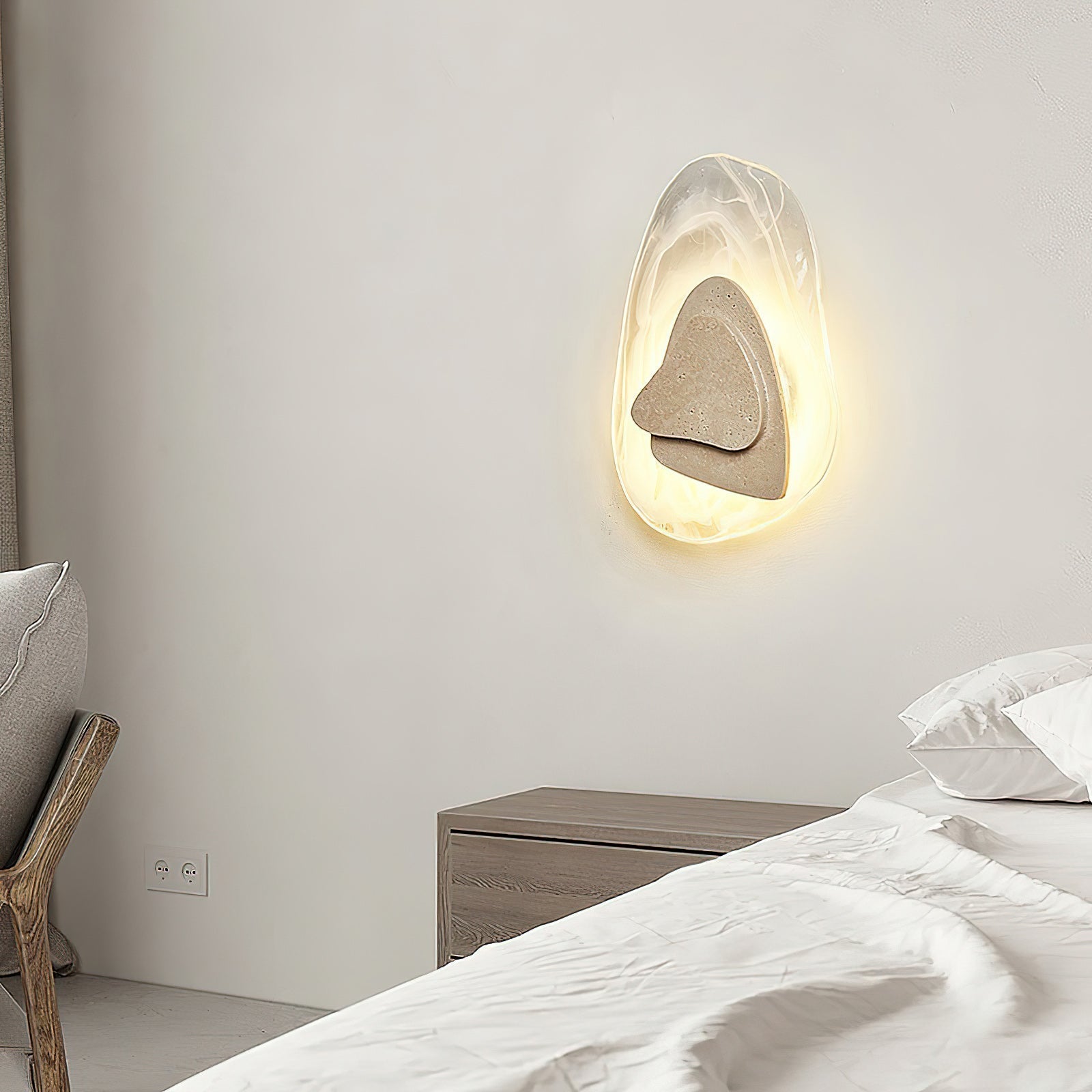 Zenorarae Applique Murale Verre Travertin Créativité Individuelle