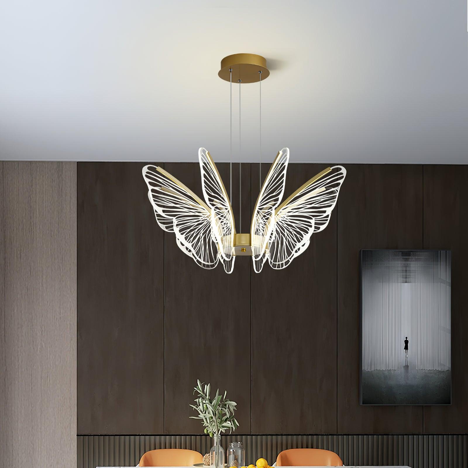 Lustra Lustre en Cristal Ailes de Papillon