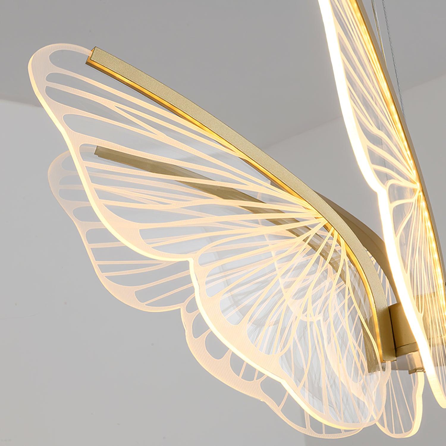 Lustra Lustre en Cristal Ailes de Papillon