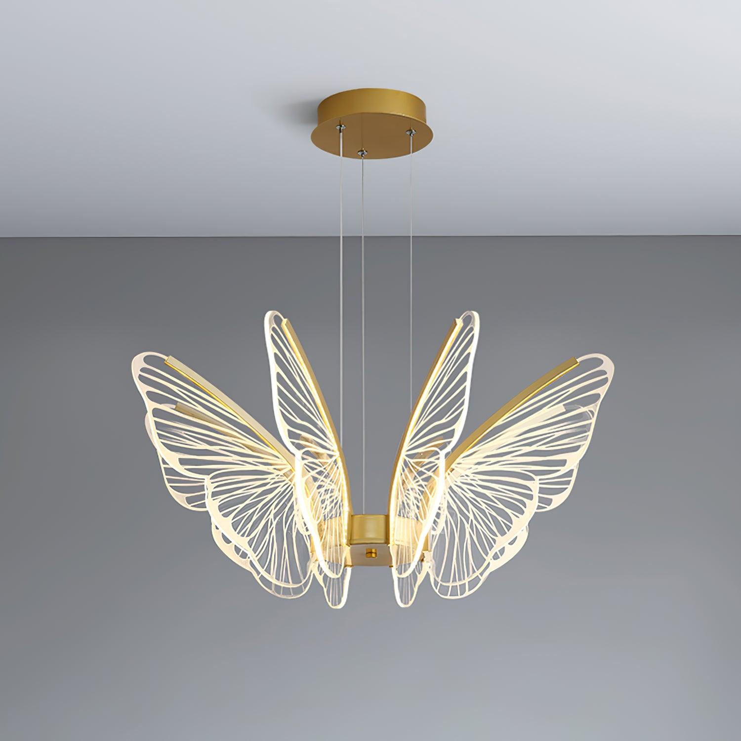 Lustra Lustre en Cristal Ailes de Papillon