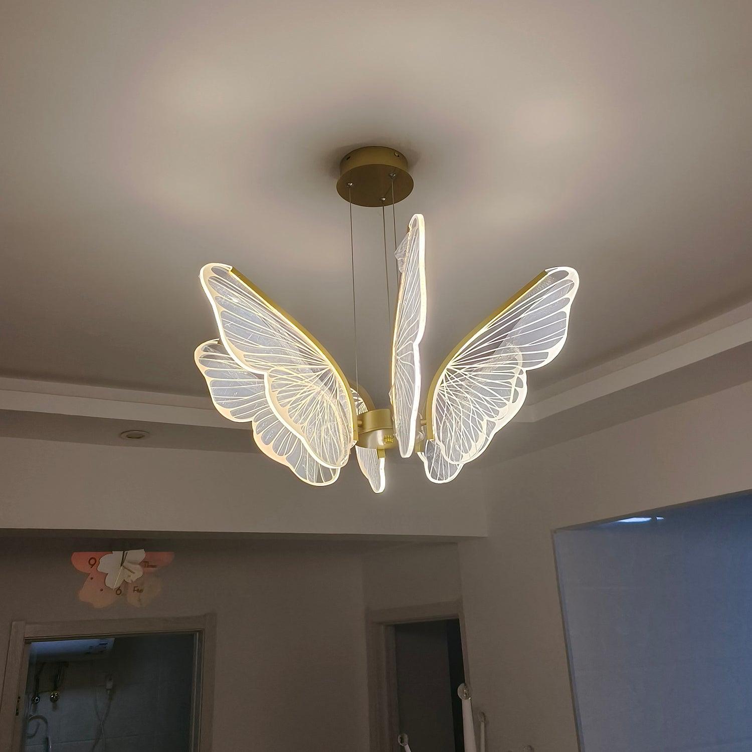 Lustra Lustre en Cristal Ailes de Papillon