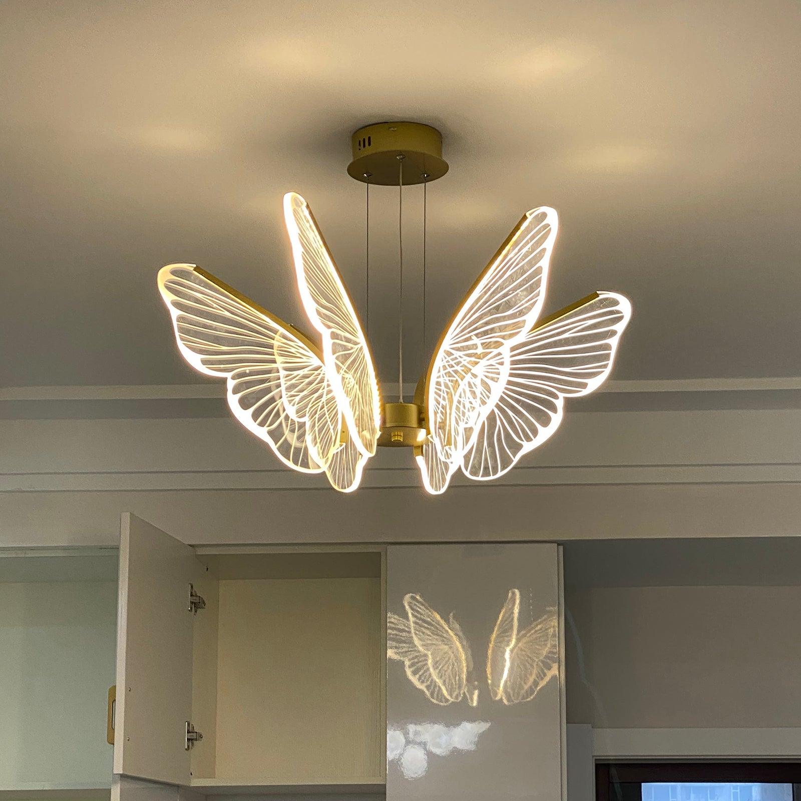Lustra Lustre en Cristal Ailes de Papillon
