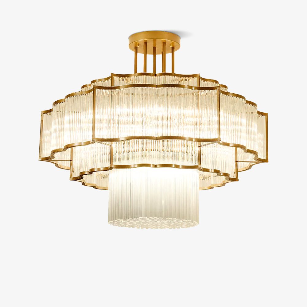 Lustra Lustre Verre Noir et Doré