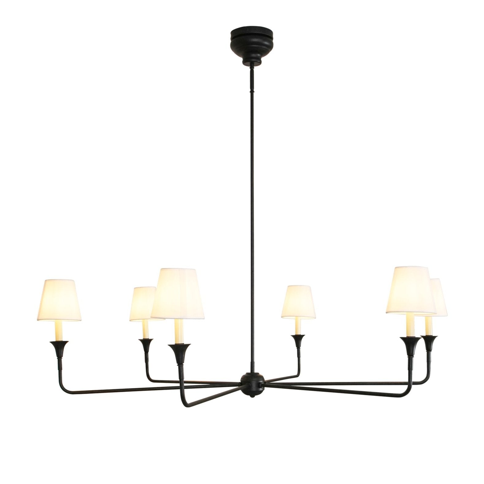 Lustra Suspension Lampe Bougie Noire Évasée