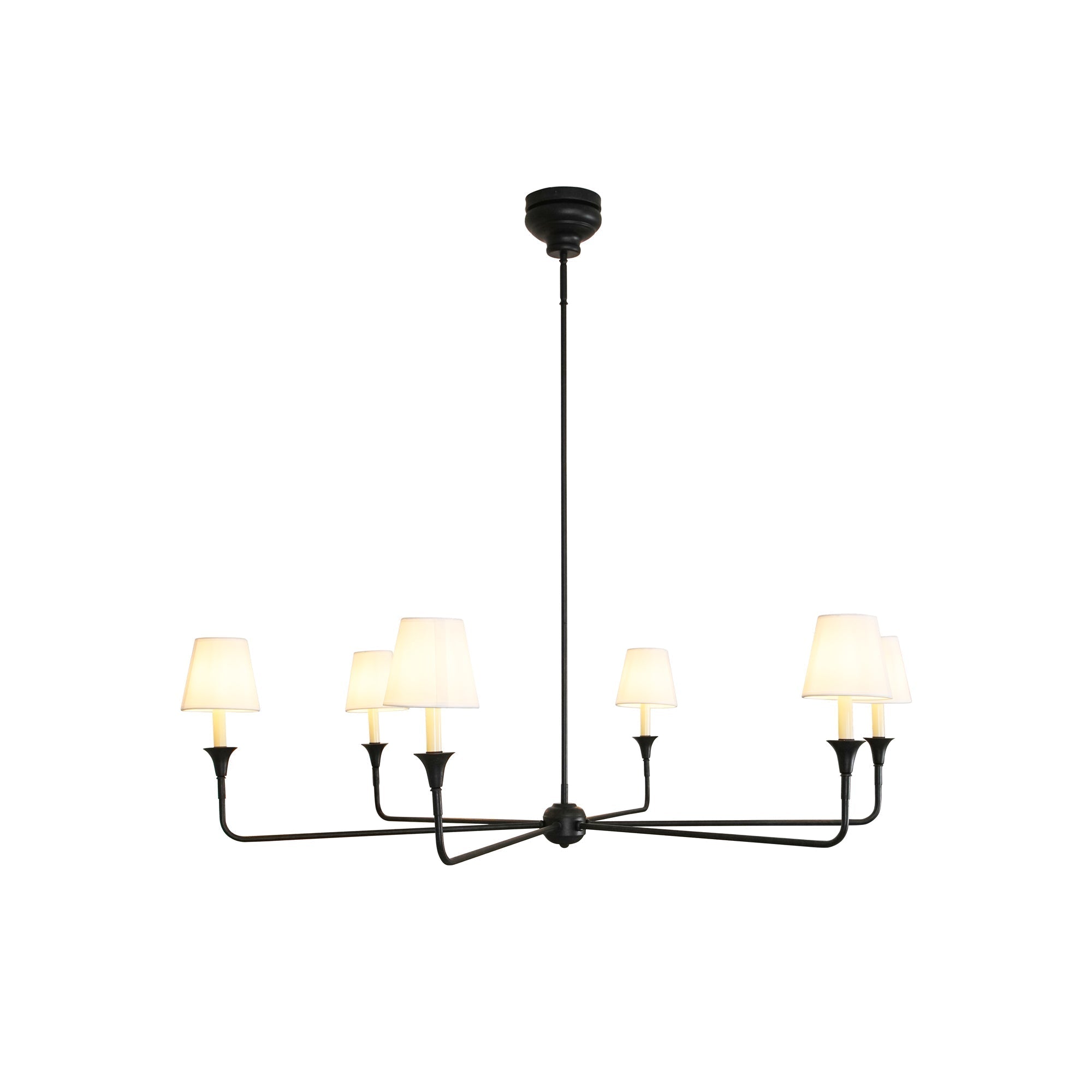 Lustra Suspension Lampe Bougie Noire Évasée