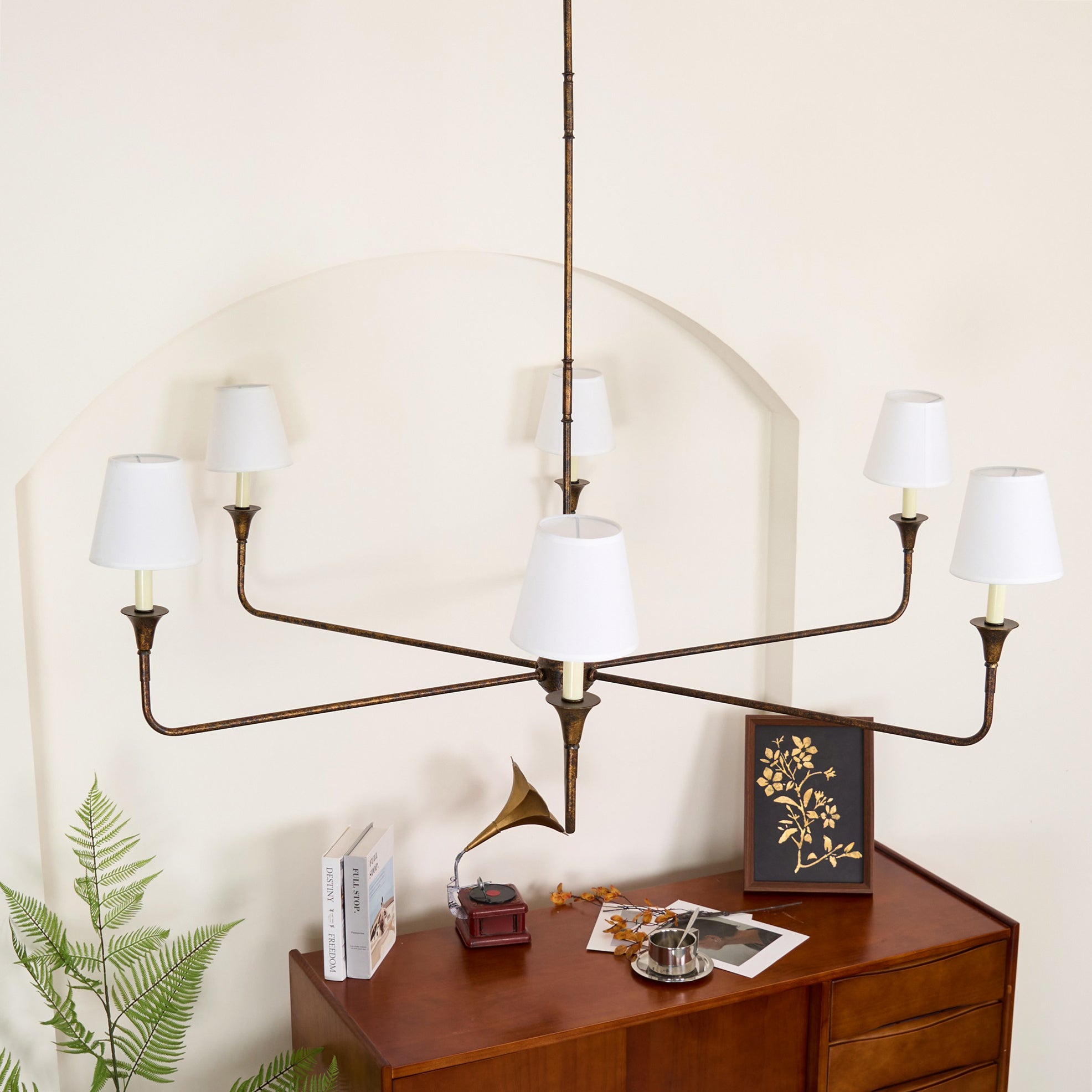 Lustra Suspension Lampe Bougie Noire Évasée