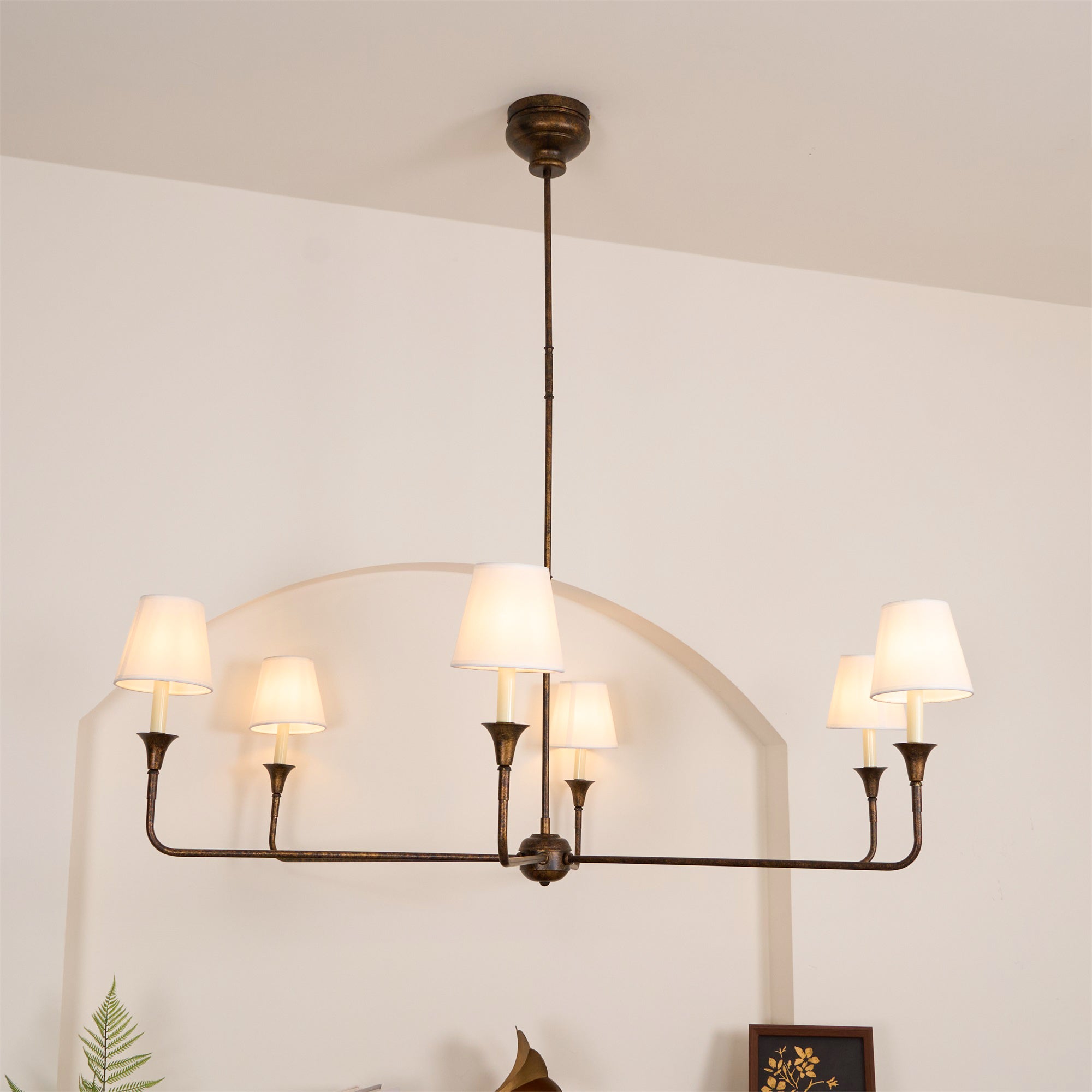 Lustra Suspension Lampe Bougie Noire Évasée