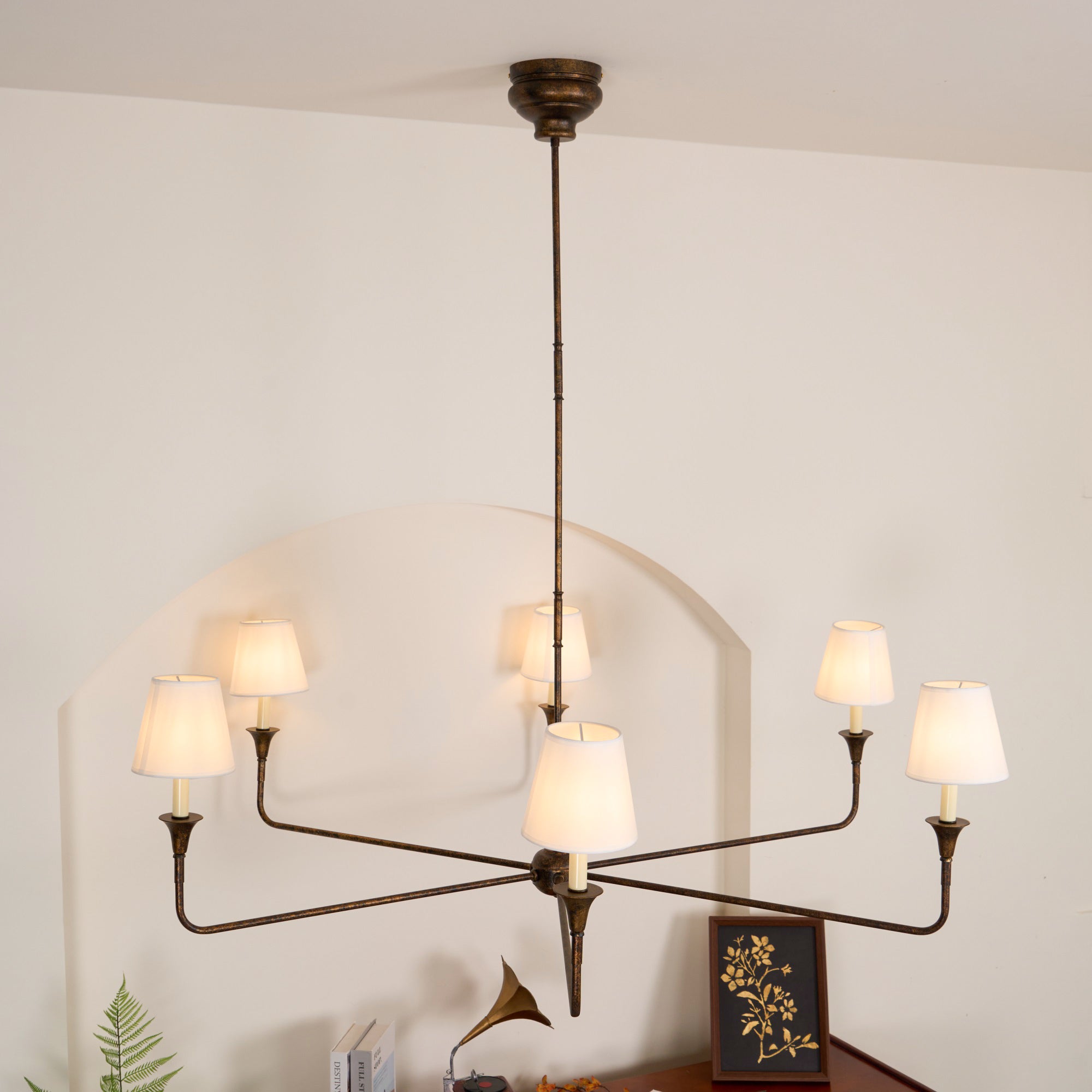 Lustra Suspension Lampe Bougie Noire Évasée