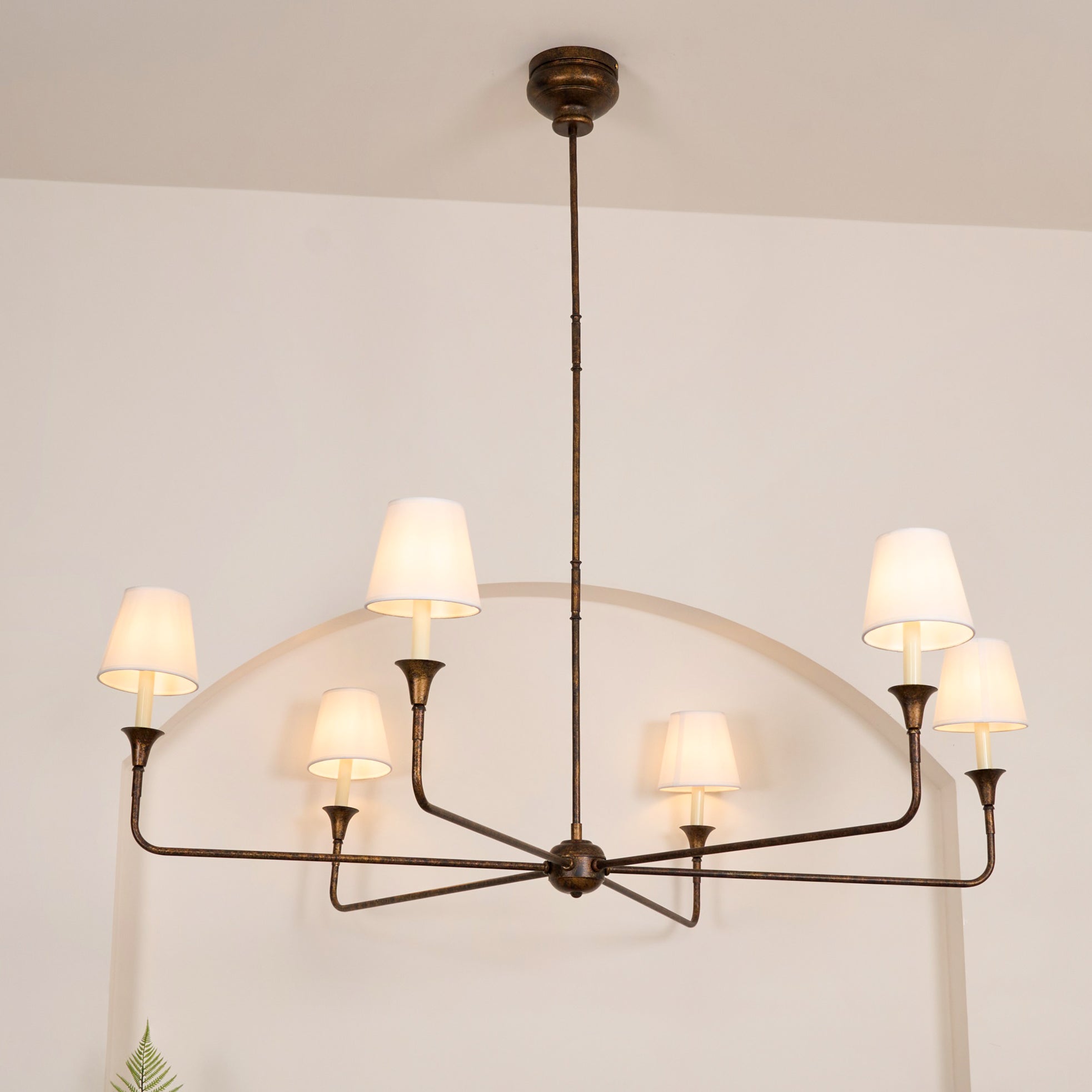Lustra Suspension Lampe Bougie Noire Évasée