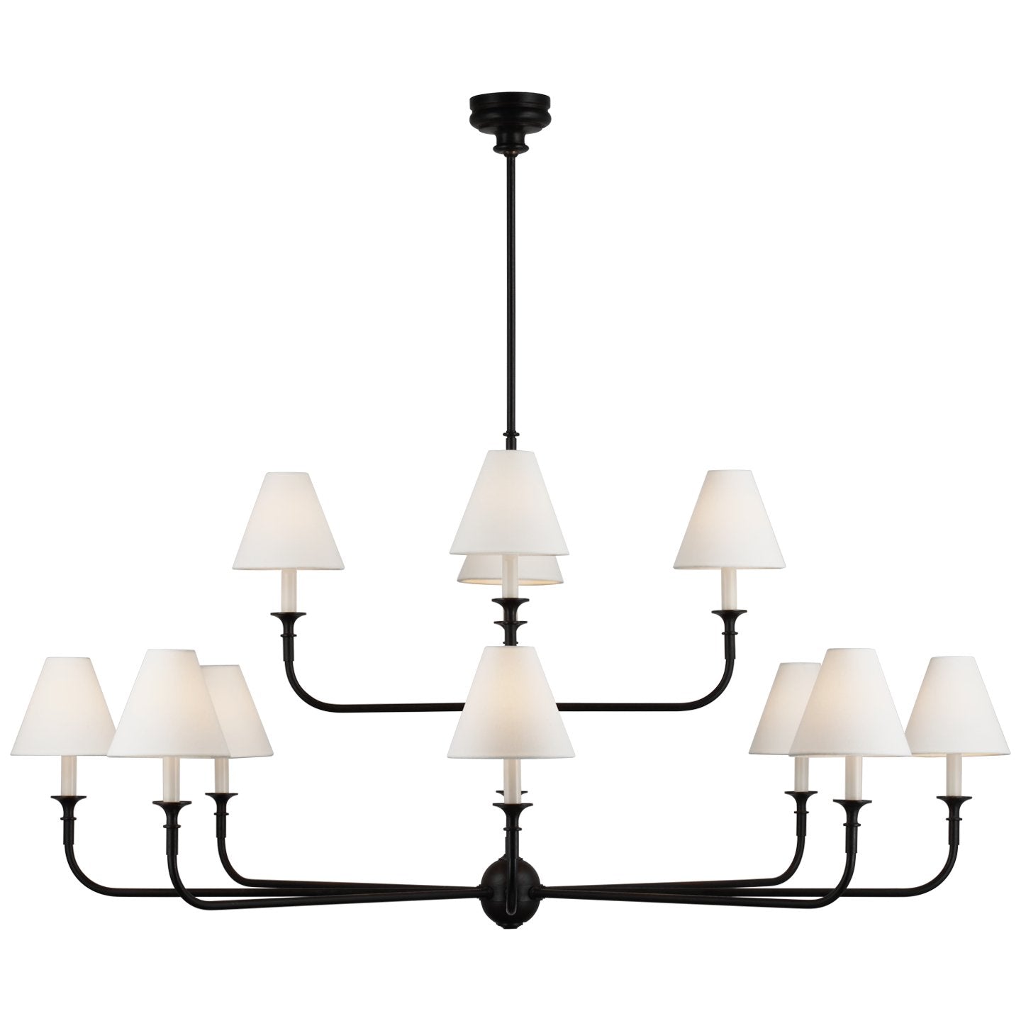 Lustra Suspension Lampe Bougie Noire Évasée