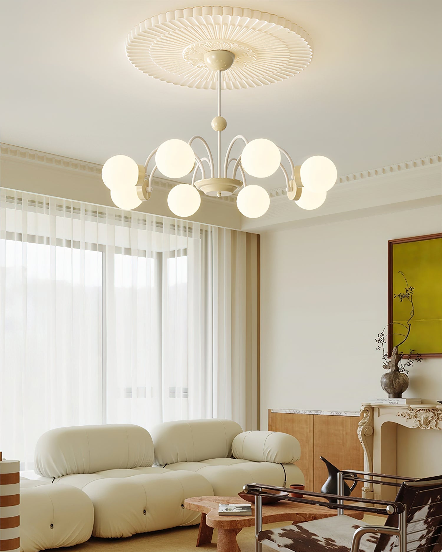 Lustra Lustre 8-Lumières Globe Pivone Élégant