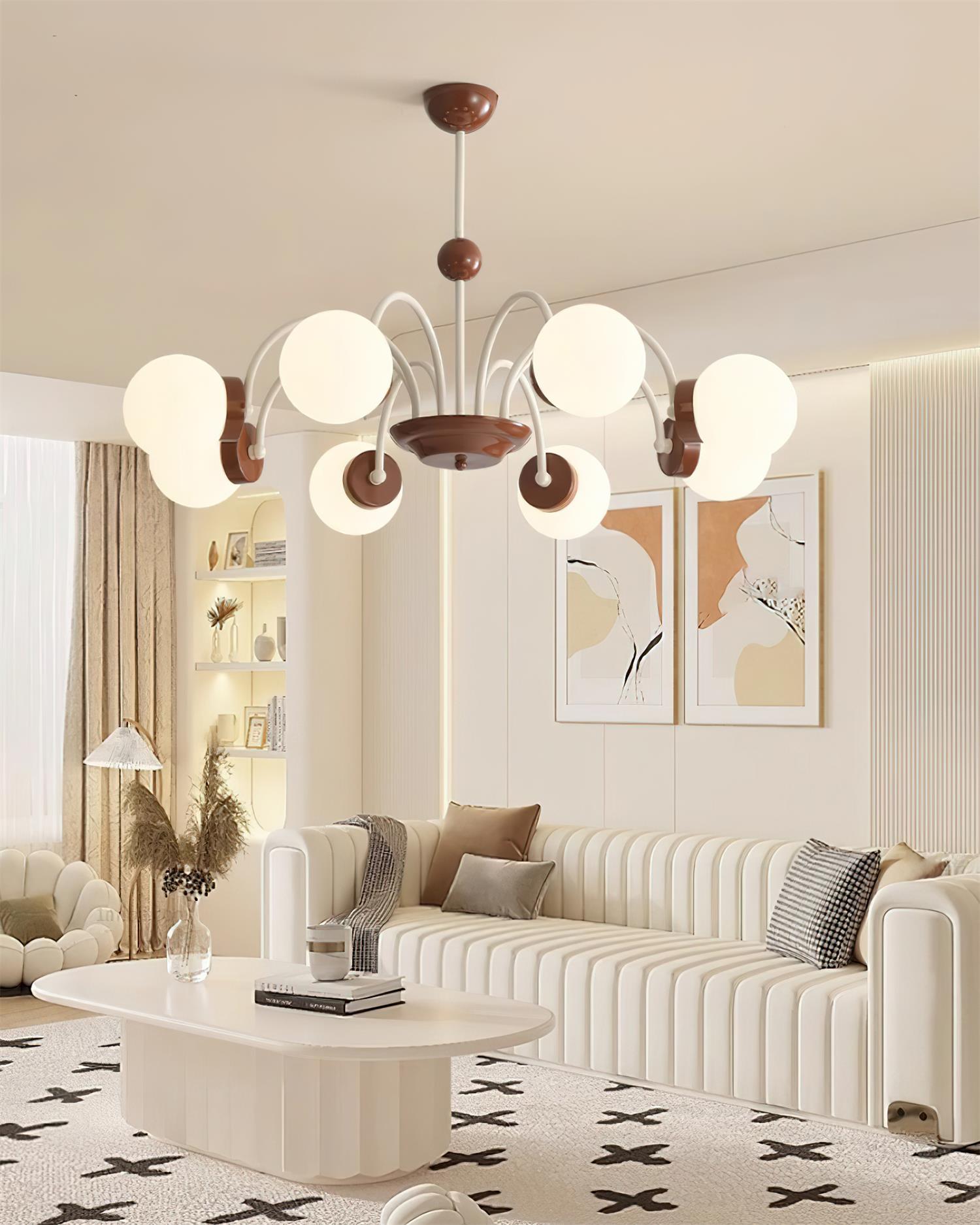 Lustra Lustre 8-Lumières Globe Pivone Élégant