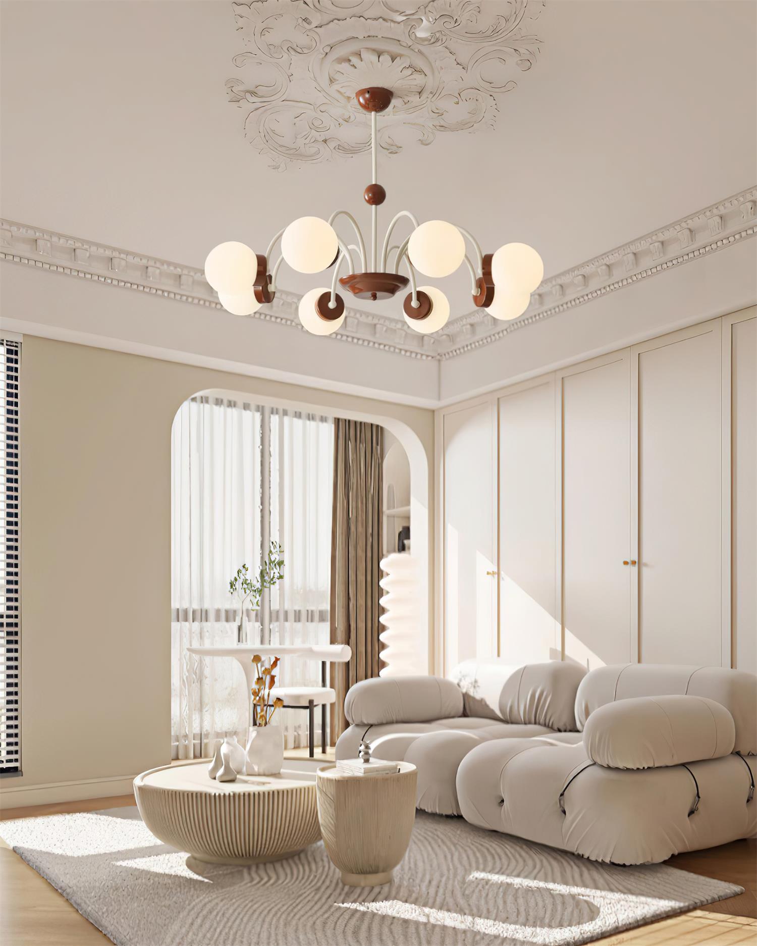 Lustra Lustre 8-Lumières Globe Pivone Élégant