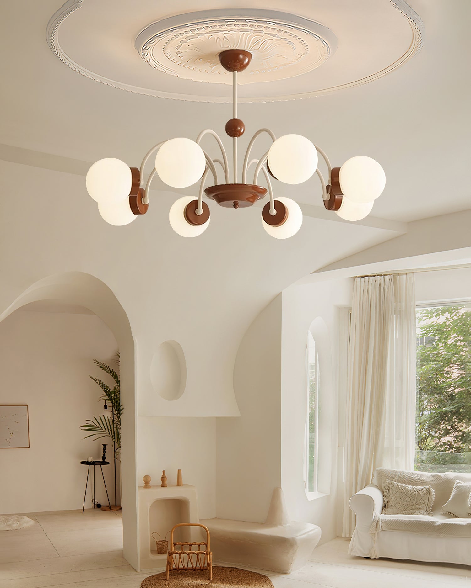 Lustra Lustre 8-Lumières Globe Pivone Élégant