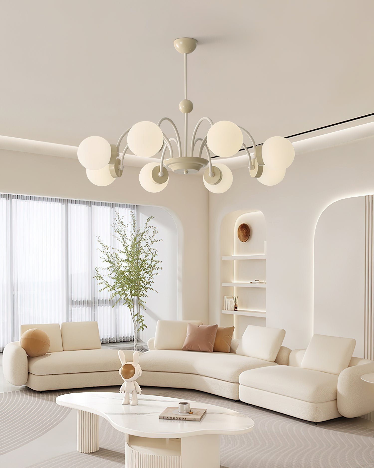Lustra Lustre 8-Lumières Globe Pivone Élégant