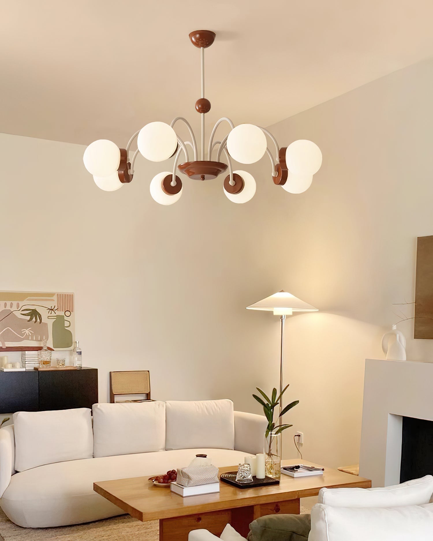 Lustra Lustre 8-Lumières Globe Pivone Élégant