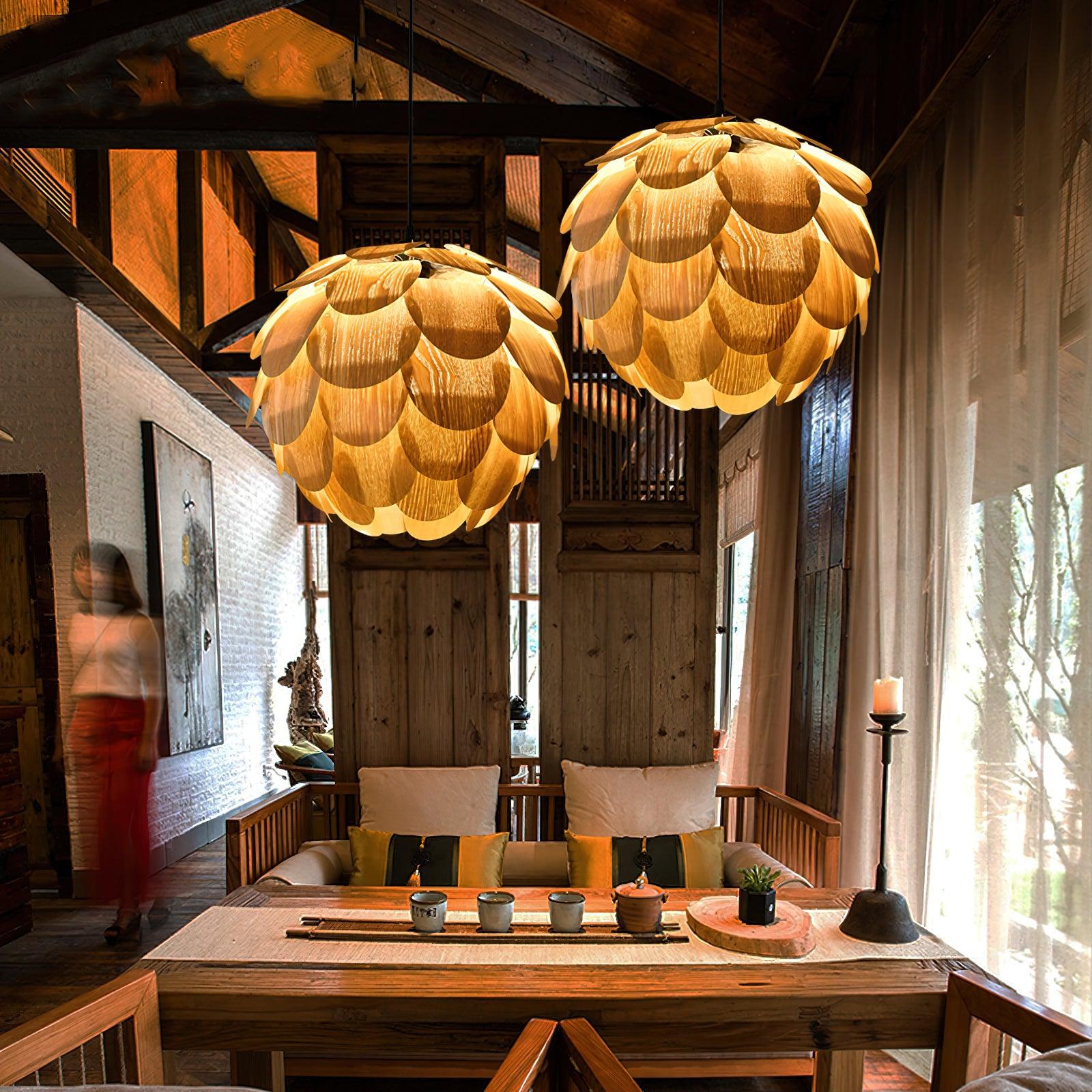 Wlara Suspension moderne en bois