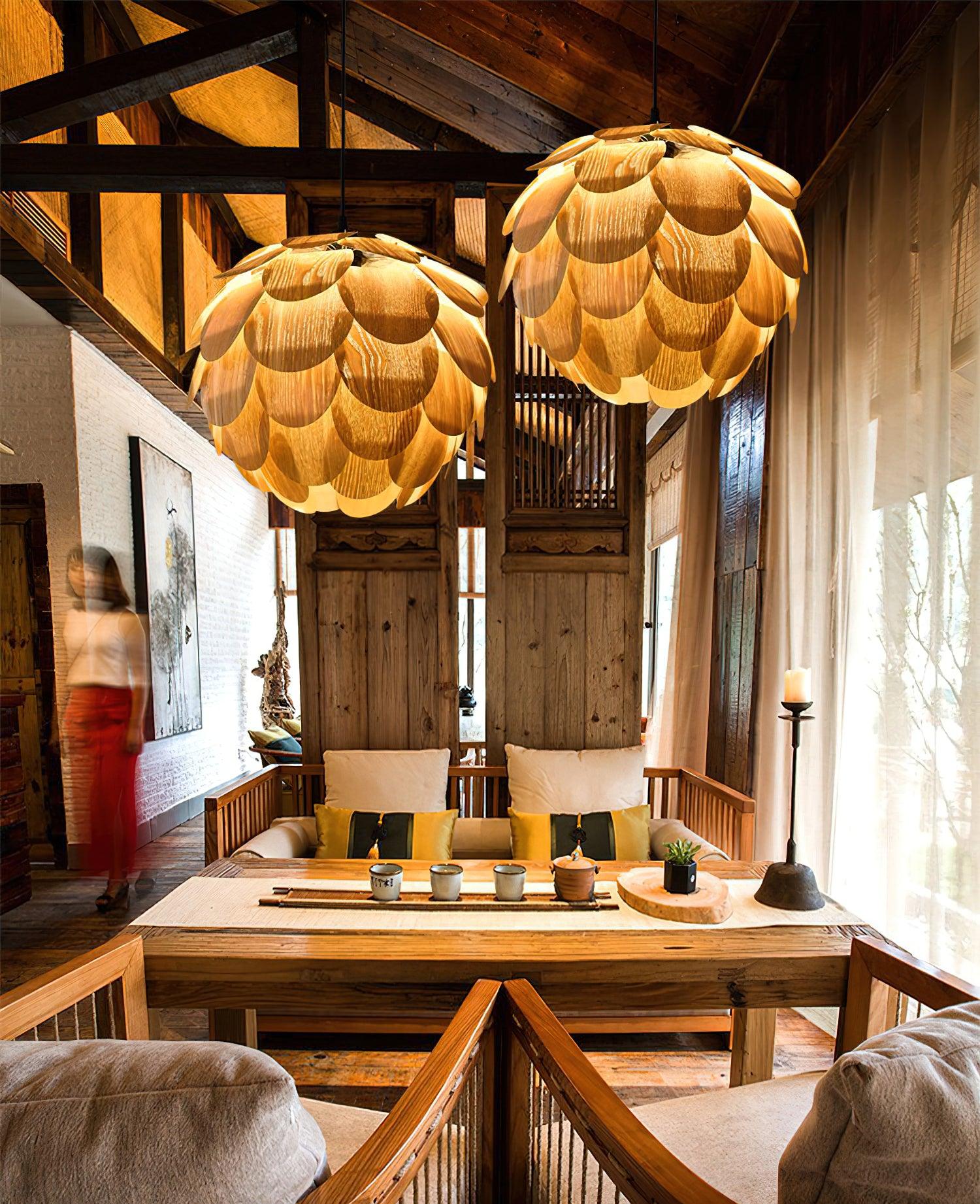 Wlara Suspension moderne en bois