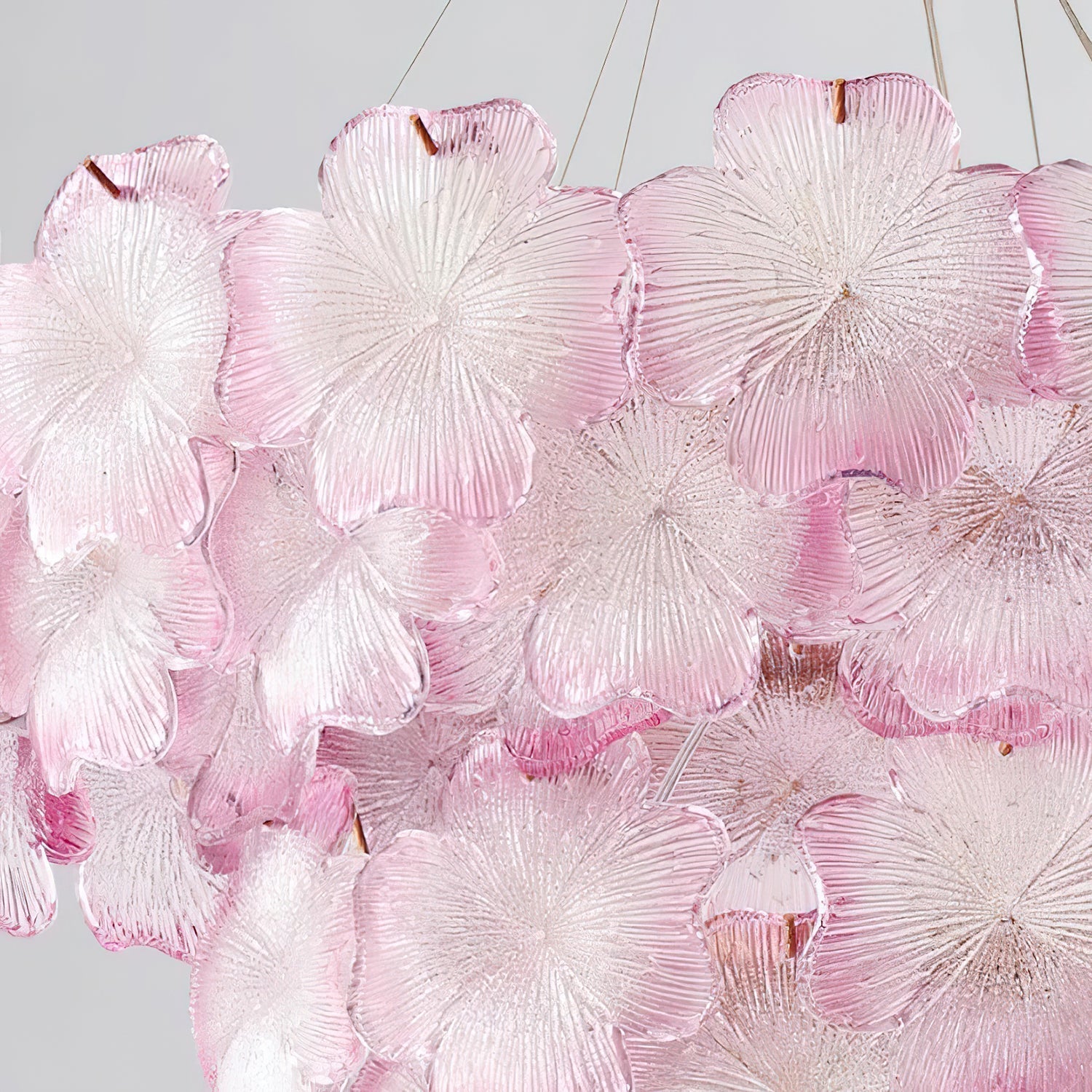 Ophelis Lustre en Verre à Fleurs Roses