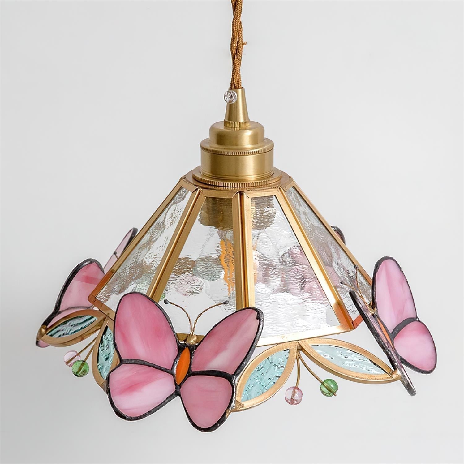 Tiffany Suspension Papillon en Verre Tâché