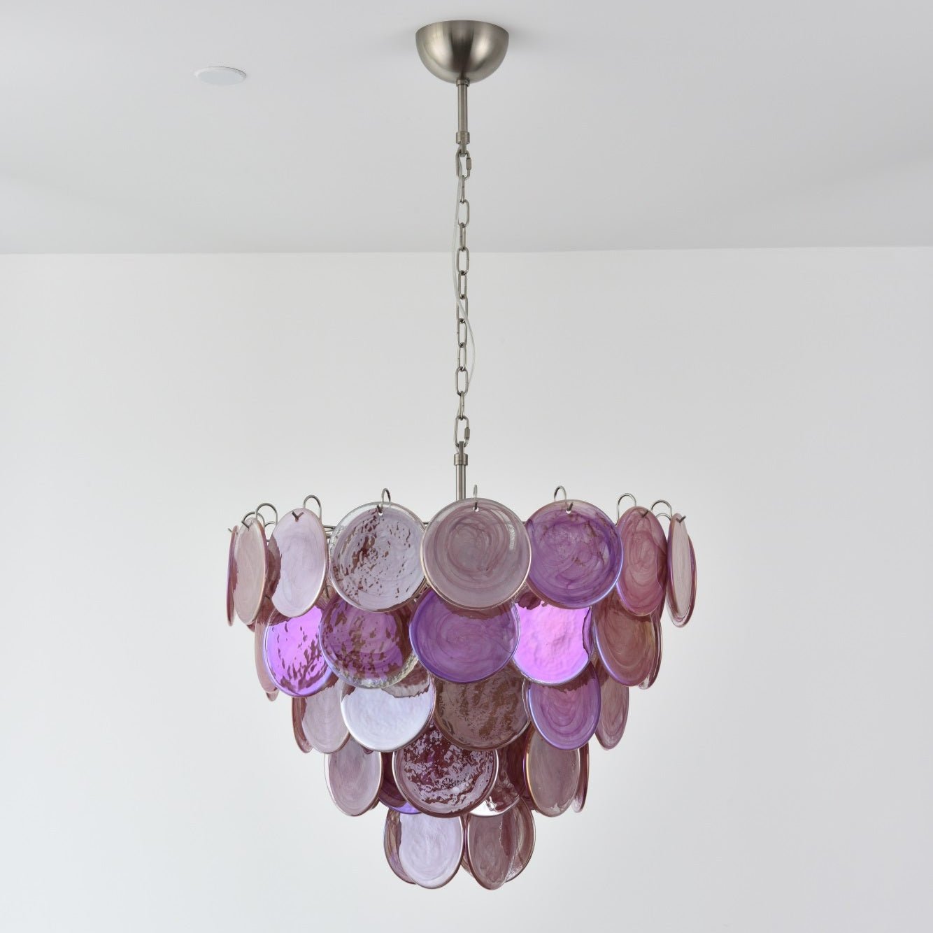 Aurora Lustre Rose Disque Murano Superposé