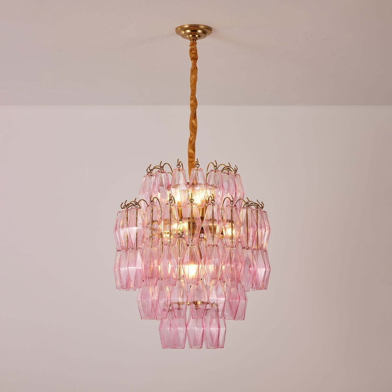 Aurora Lustre Rose Murano Verre Superposé Glamour