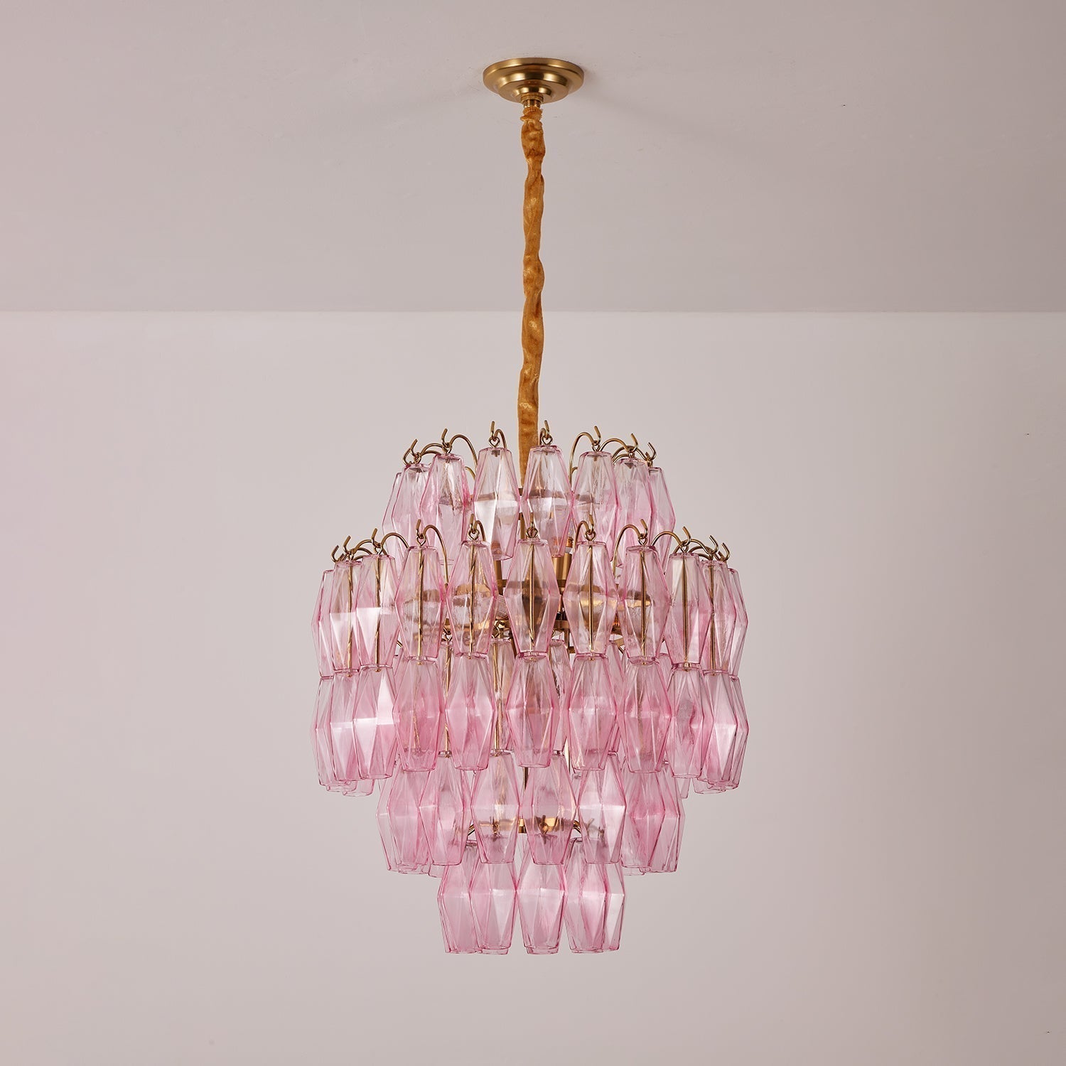 Aurora Lustre Rose Murano Verre Superposé Glamour
