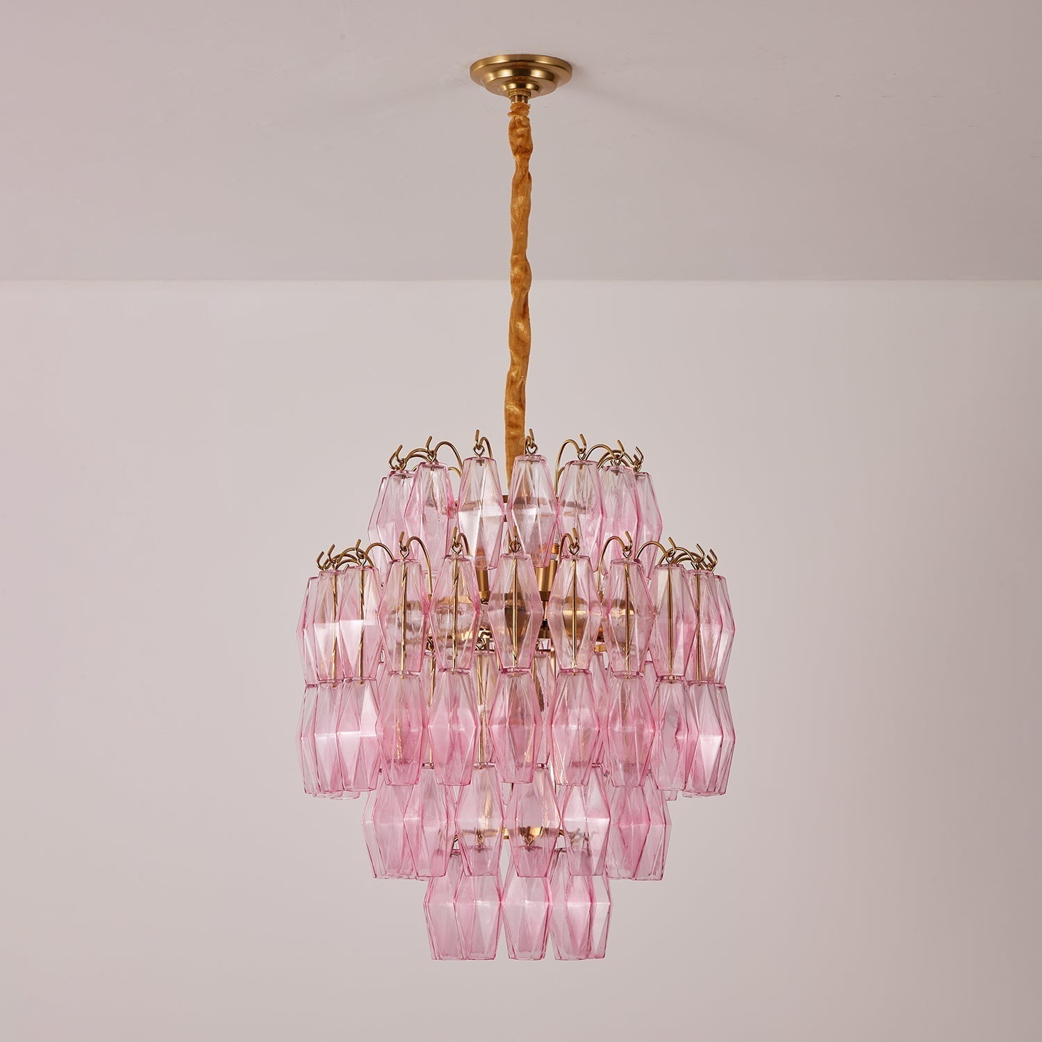 Aurora Lustre Rose Murano Verre Superposé Glamour