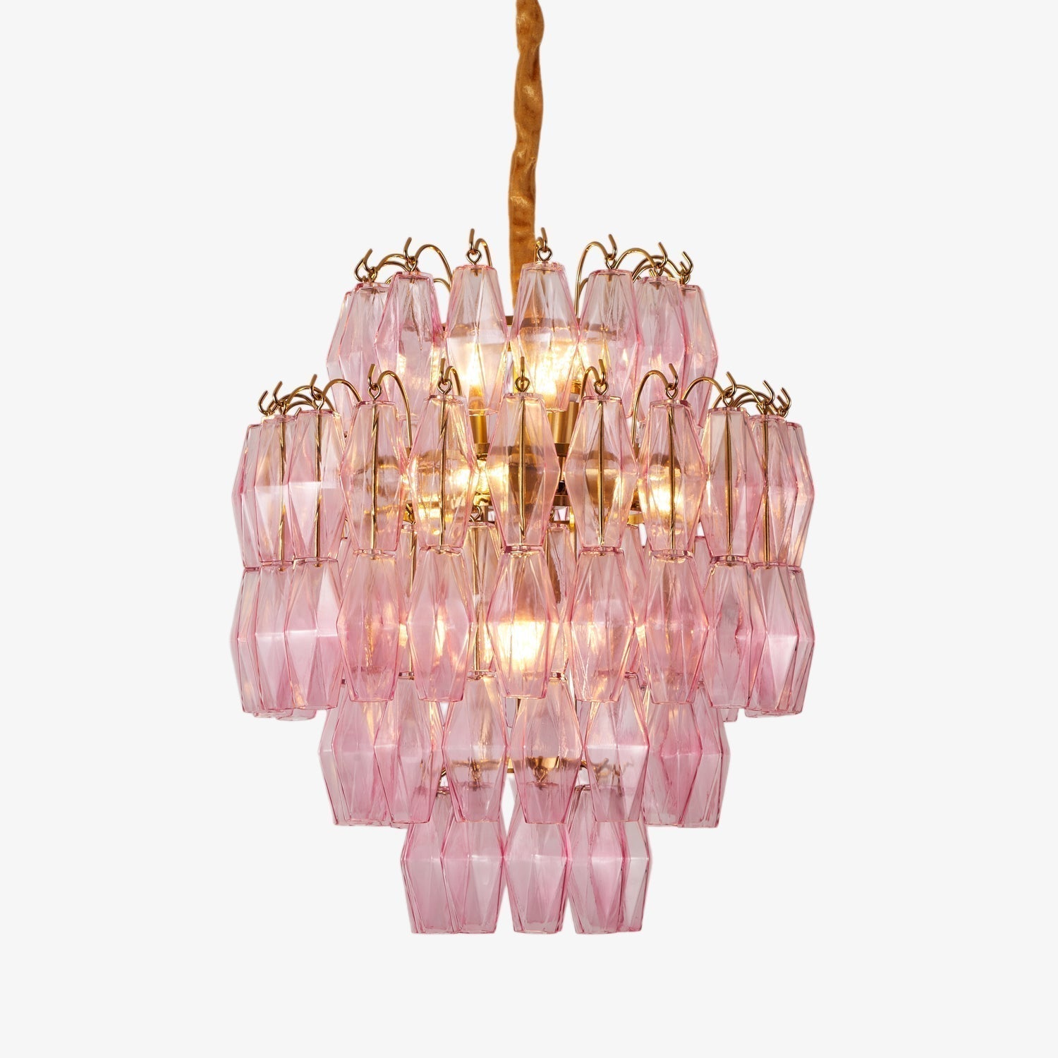 Aurora Lustre Rose Murano Verre Superposé Glamour