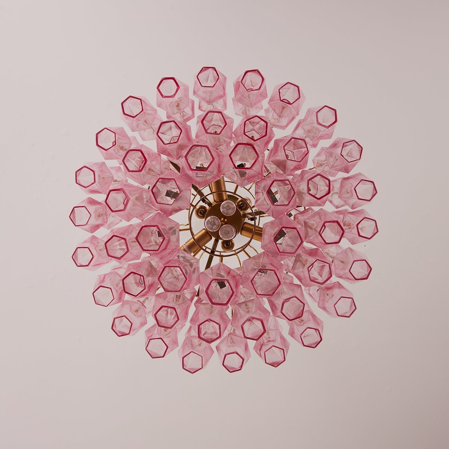 Aurora Lustre Rose Murano Verre Superposé Glamour
