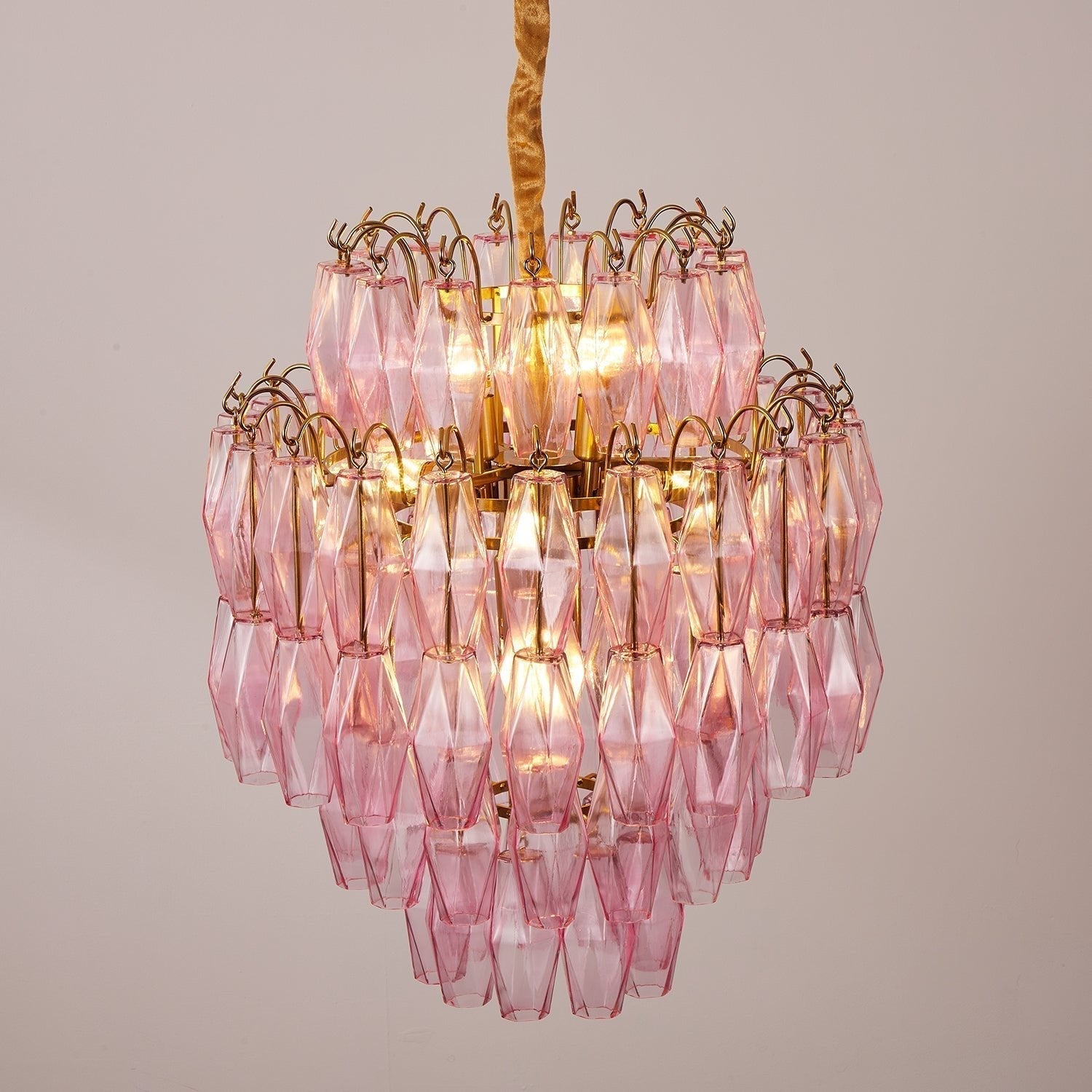 Aurora Lustre Rose Murano Verre Superposé Glamour