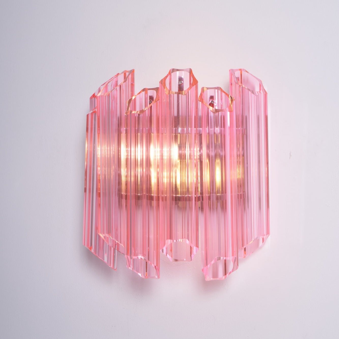Aurora Applique Murale Tube en Verre Murano Rose