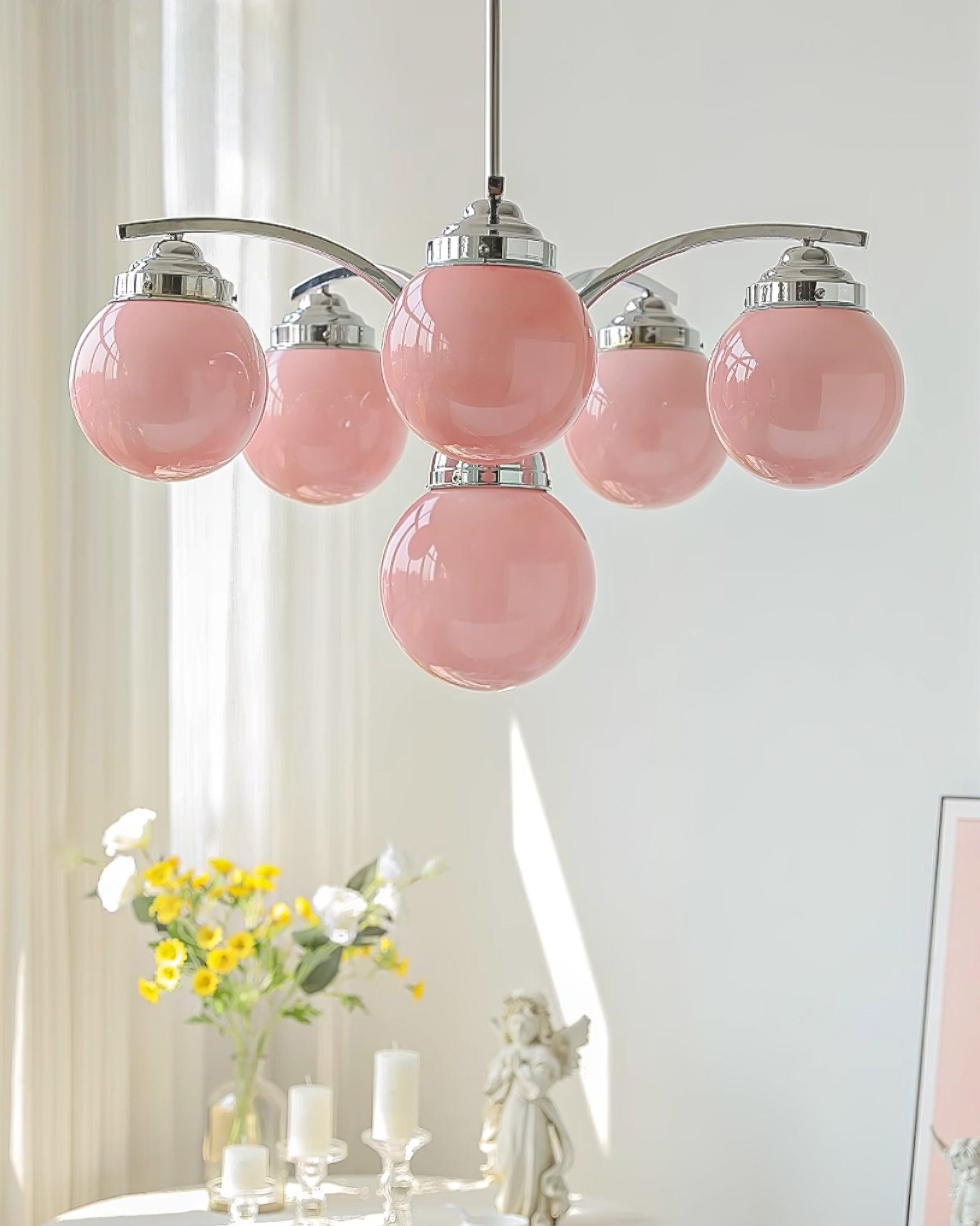 Lustra Lustre en Verre Rose