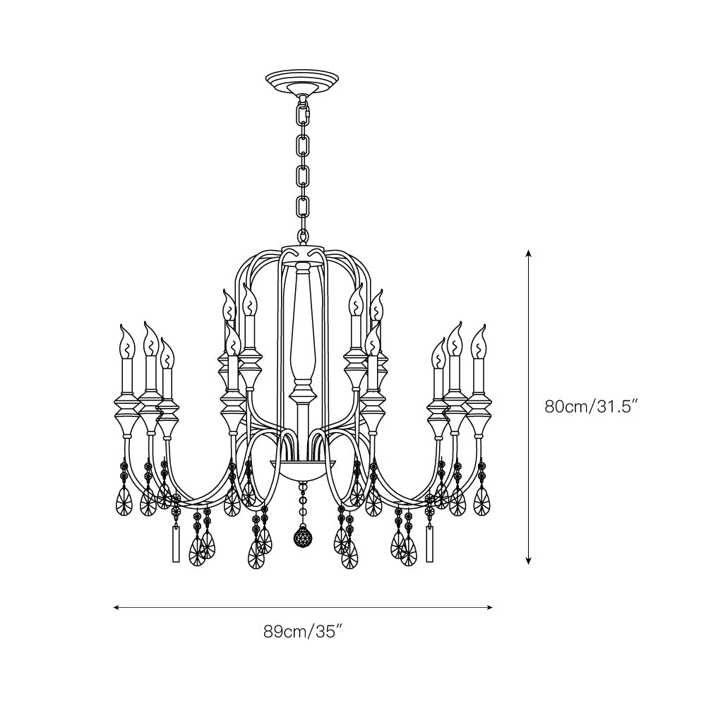 Ercararis Lustre Vintage Industriel Laiton Cristal