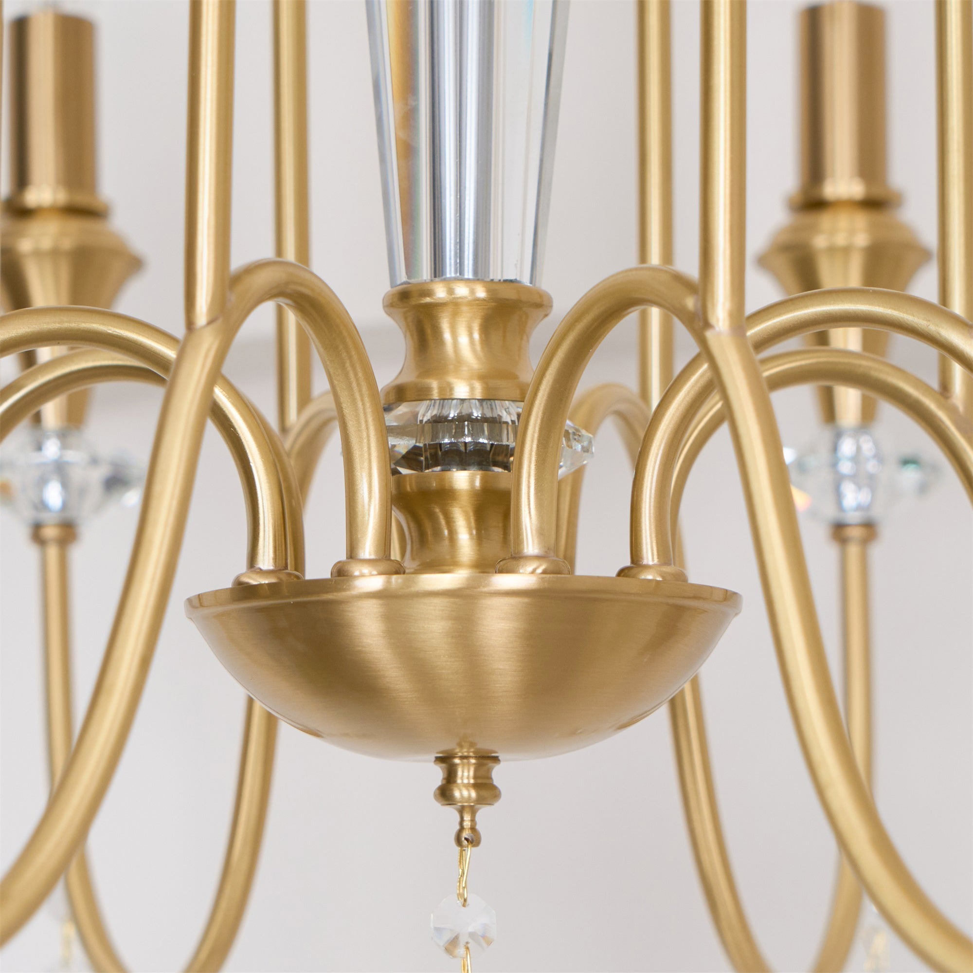 Ercararis Lustre Vintage Industriel Laiton Cristal