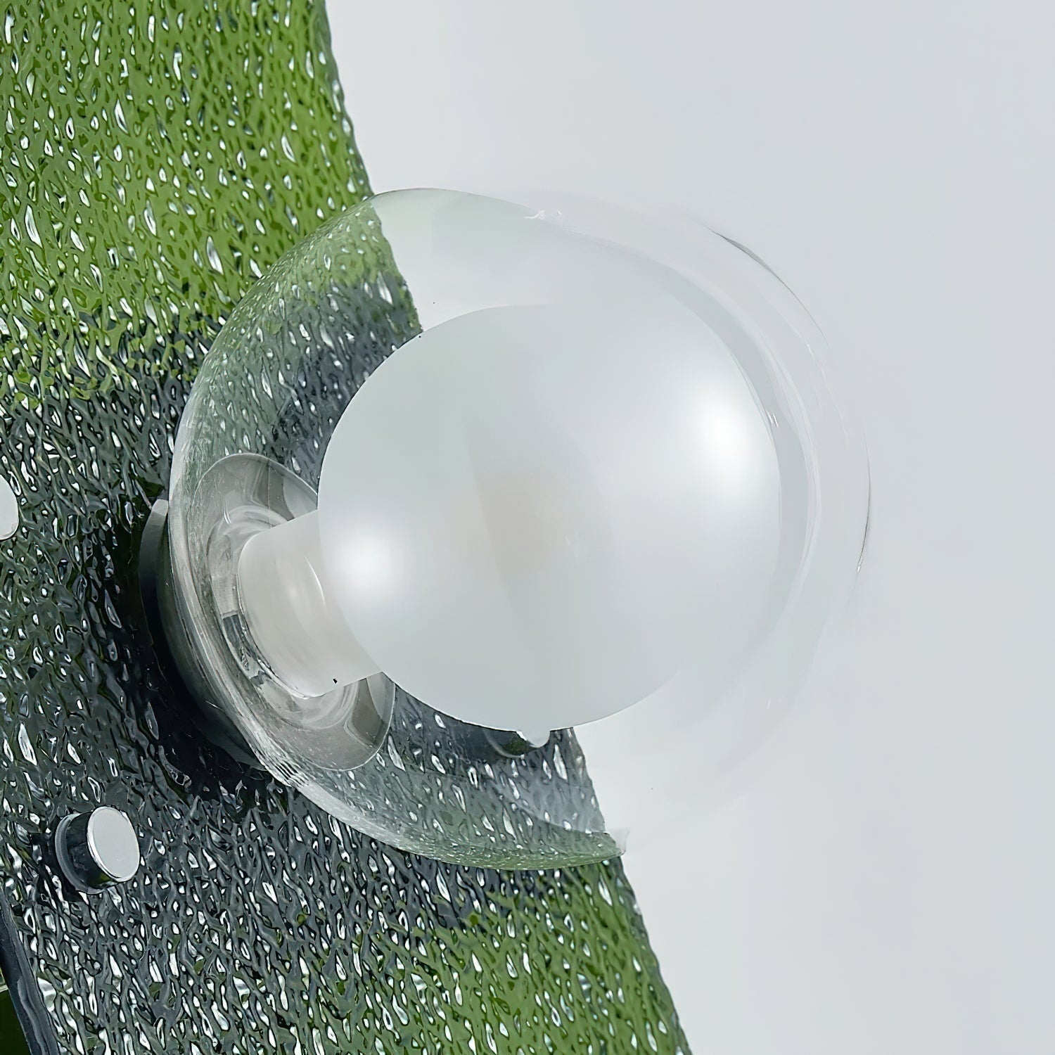 Virelli Applique Murale Panneaux en Verre Texturé Deux Globes Art Déco