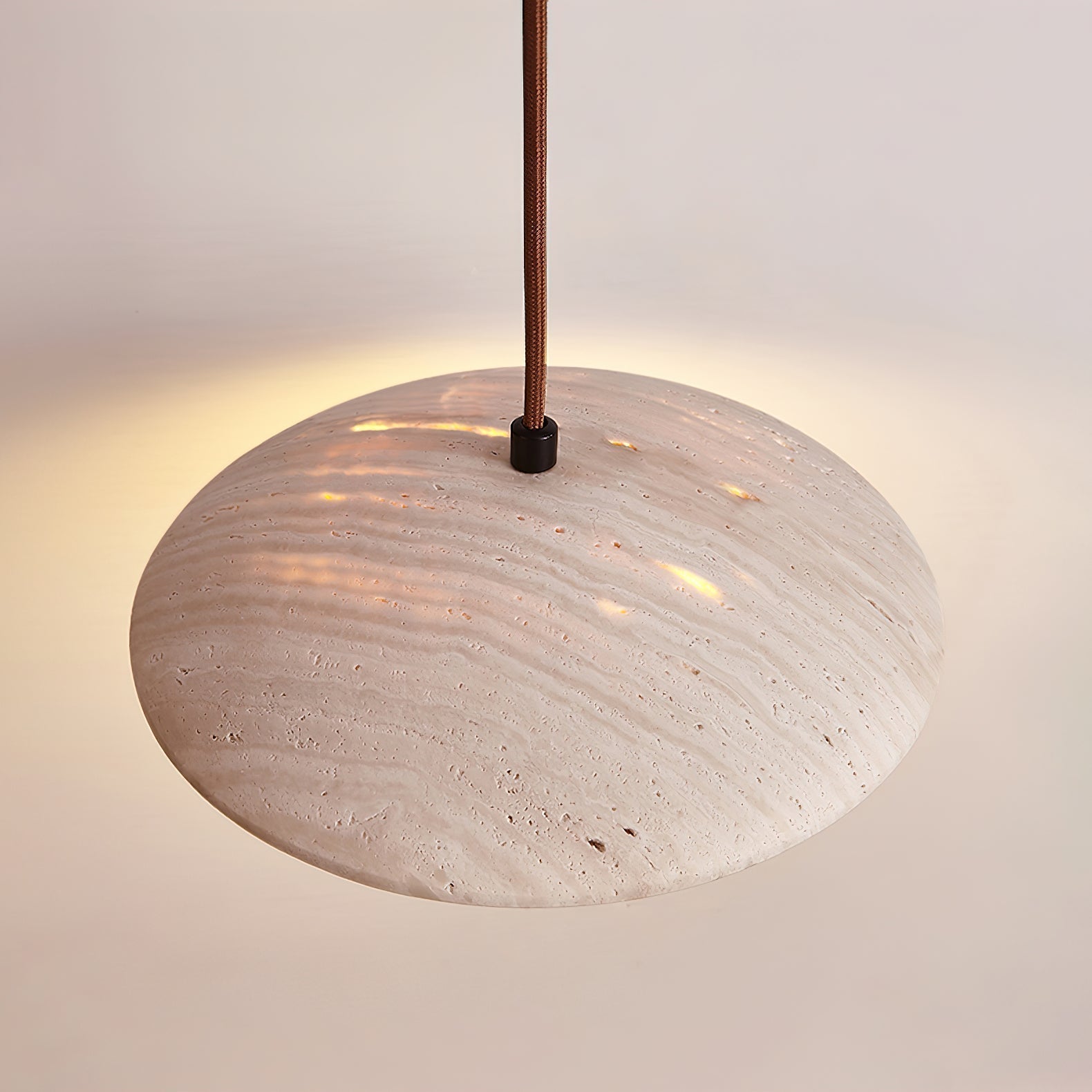 Zodore Large-Bord Travertin Pendentif Lumière