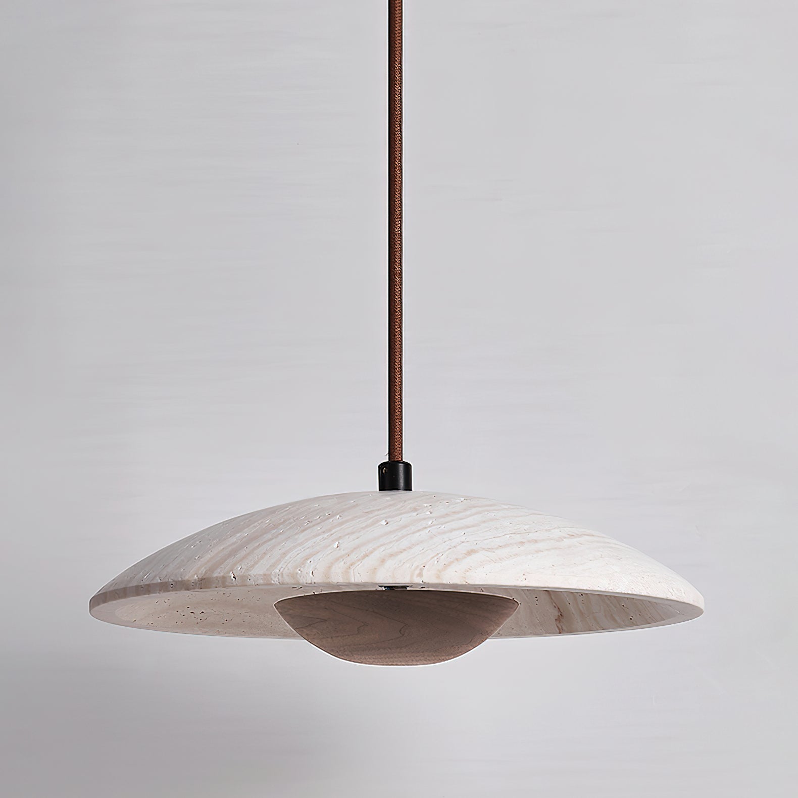 Zodore Large-Bord Travertin Pendentif Lumière